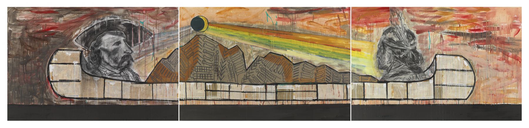 Trade Canoe: The Dark Side, 2017–2018, Mixed media on canvas