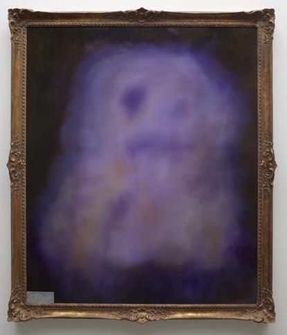 Stephen G Rhodes, Vacant Portrait - Ralph R, 2008. Oil and collage on canvas, 79-3/4 x 67-3/4 x 4-5/8 inches (framed) (198.8 x 168.3 x 8.6 cm). MP 7