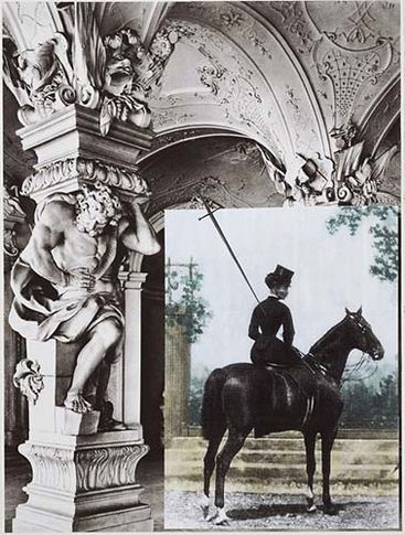 Tragedy (Sissi at the Sala Terrena), 2007. Archival inkjet print on watercolor paper w/watercolor and collage, 79 1/2 x 59 1/2 inches (image) (201.9 x 151.1 cm). MP D-151