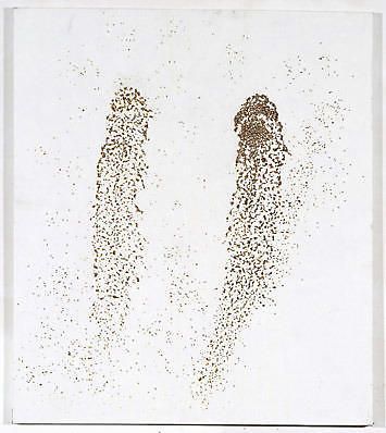 Untitled 1990 Caviar and lacquer on canvas
