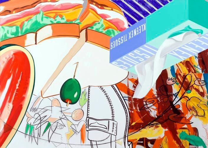 David Salle, Ham and Cheese, 2017
