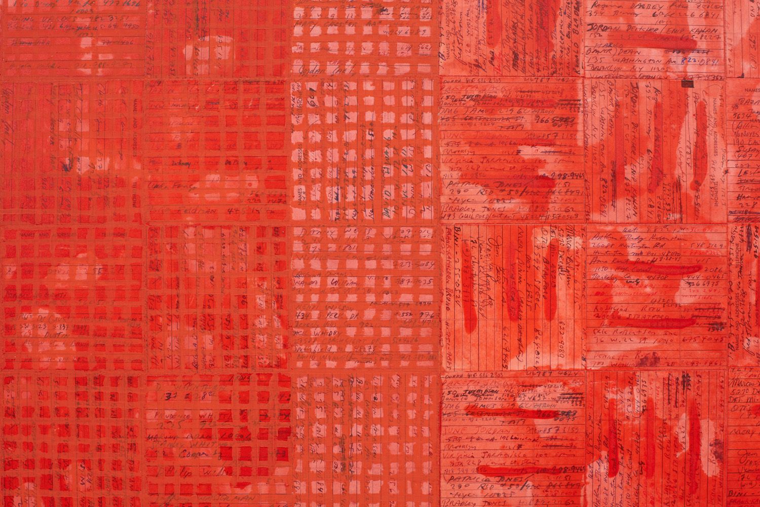 MCARTHUR BINION, Ink: Work (Vermillion) (detail), 2018