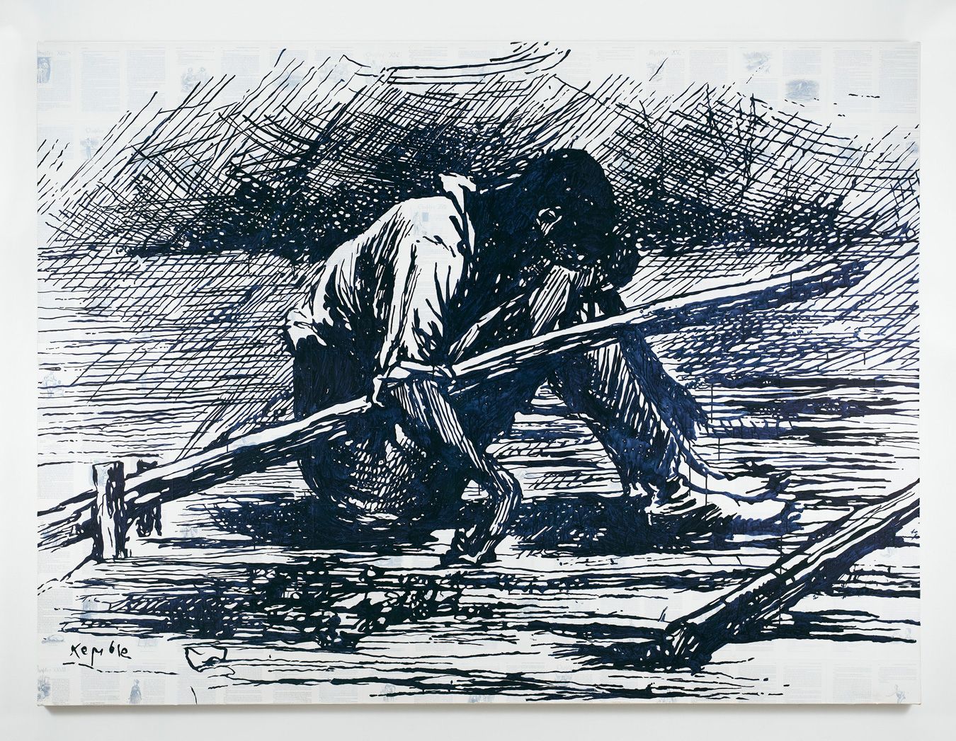 TIM ROLLINS and K.O.S., Asleep on the Raft (after Mark Twain), 2013-14