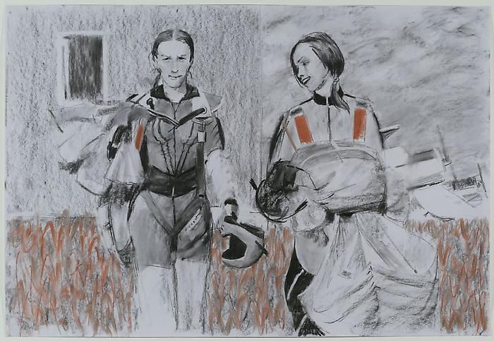 ALEXEY KALLIMA From the series "Chechen Women's Team of Parachute Jumping and Its Virtual Fans", 2008