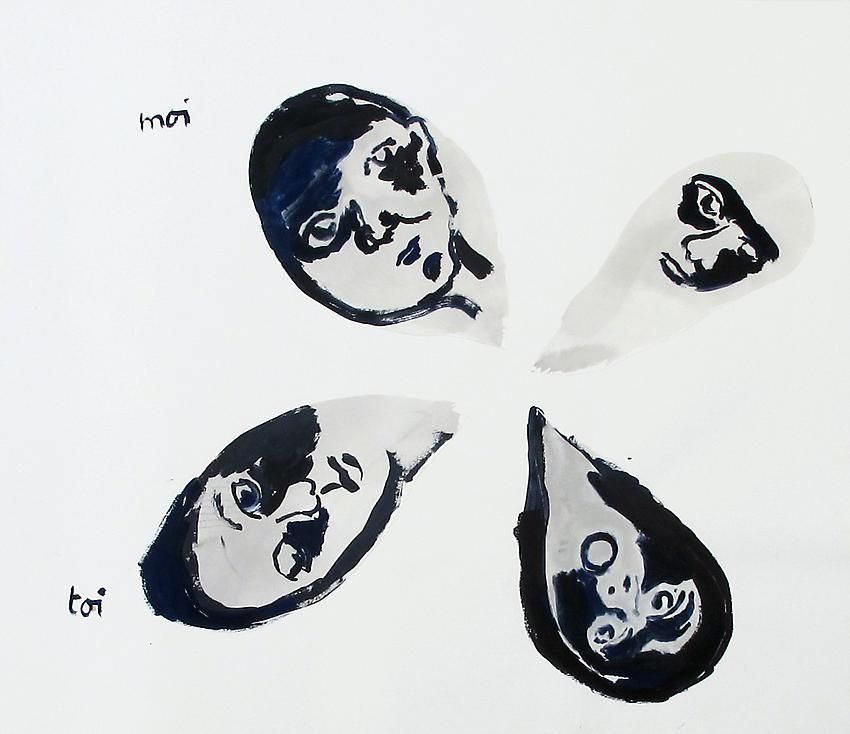 Untitled 2007 collage, watercolor on paper