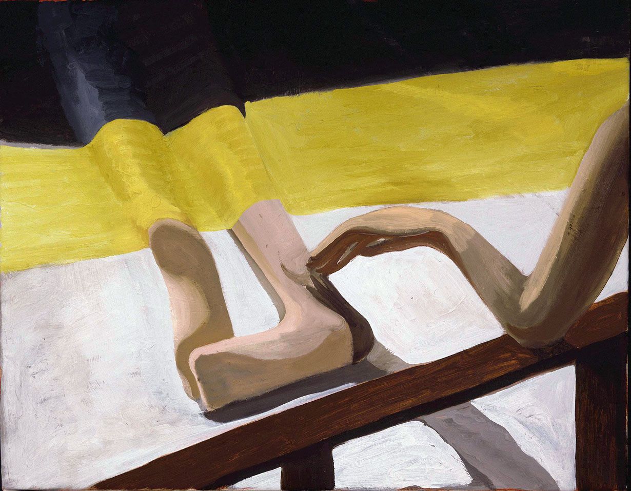 painting of two feet and an arm by jesse chapman