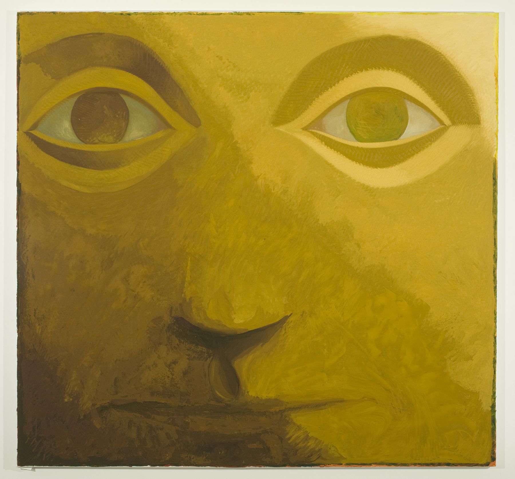 close up portrait of a face in yellow by jesse chapman