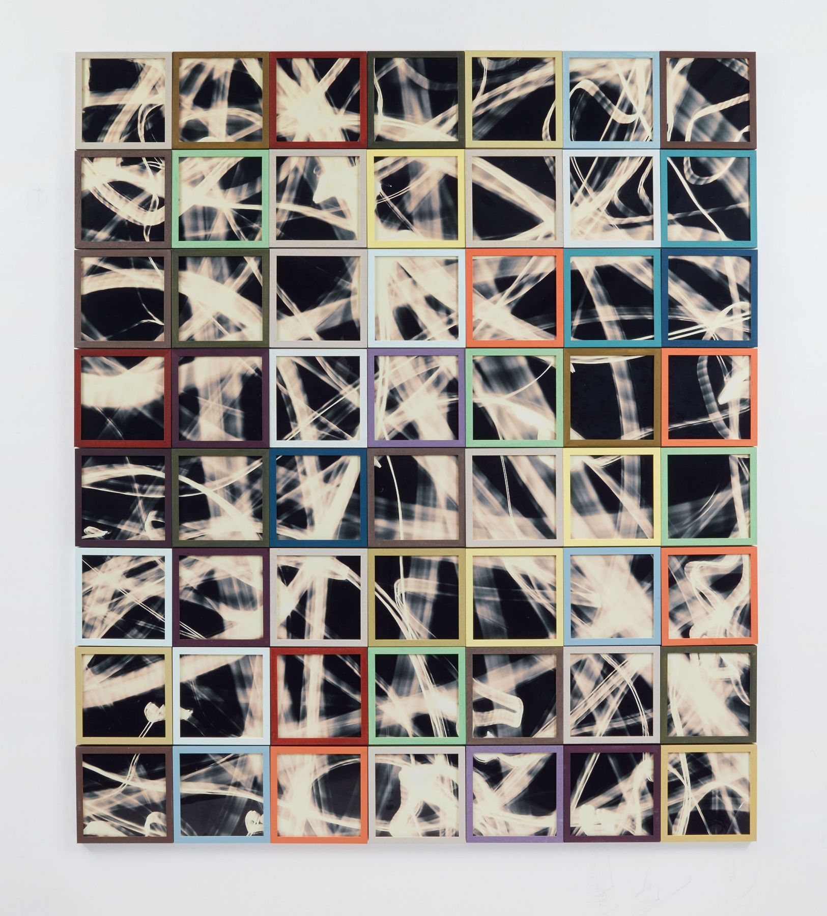 a gridded work of art by German artist Matthias Bitzer at Marianne Boesky Gallery