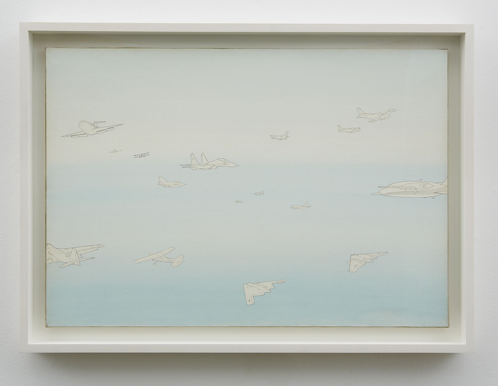 Cieli ad alta quota, c. 1980, Watercolor and ink mounted on paper