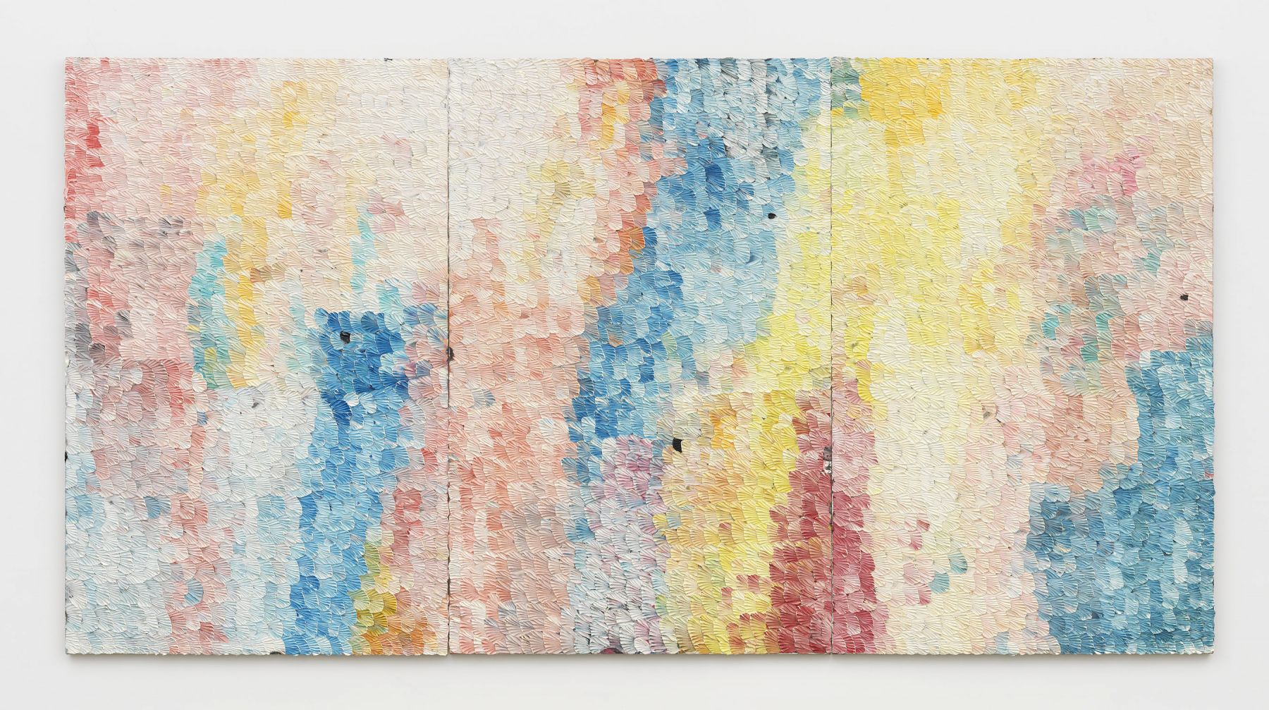 a brightly colored oil on linen artwork by los angeles artist dashiell manley