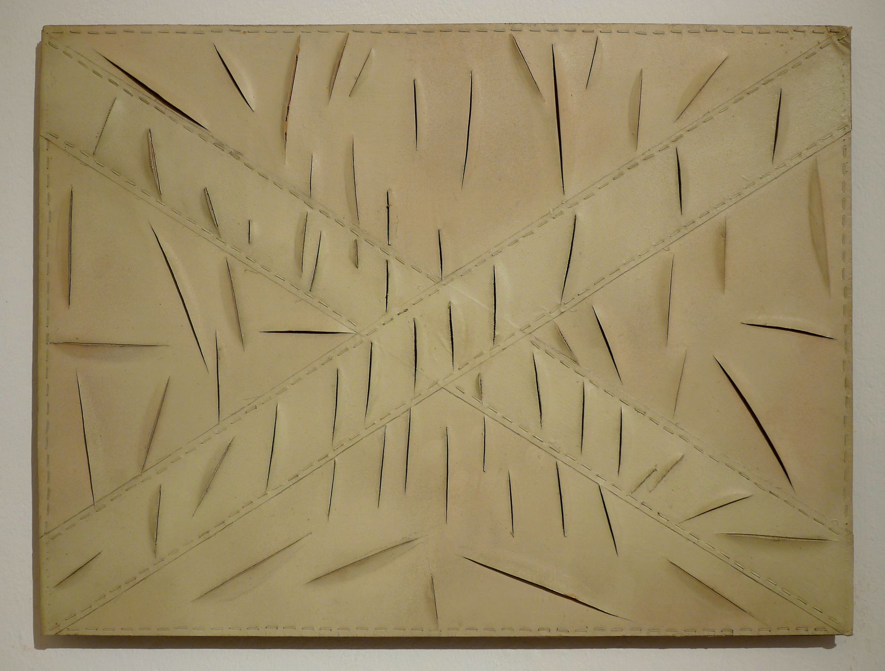 a painting with slashes by italian artist salvatore scarpitta