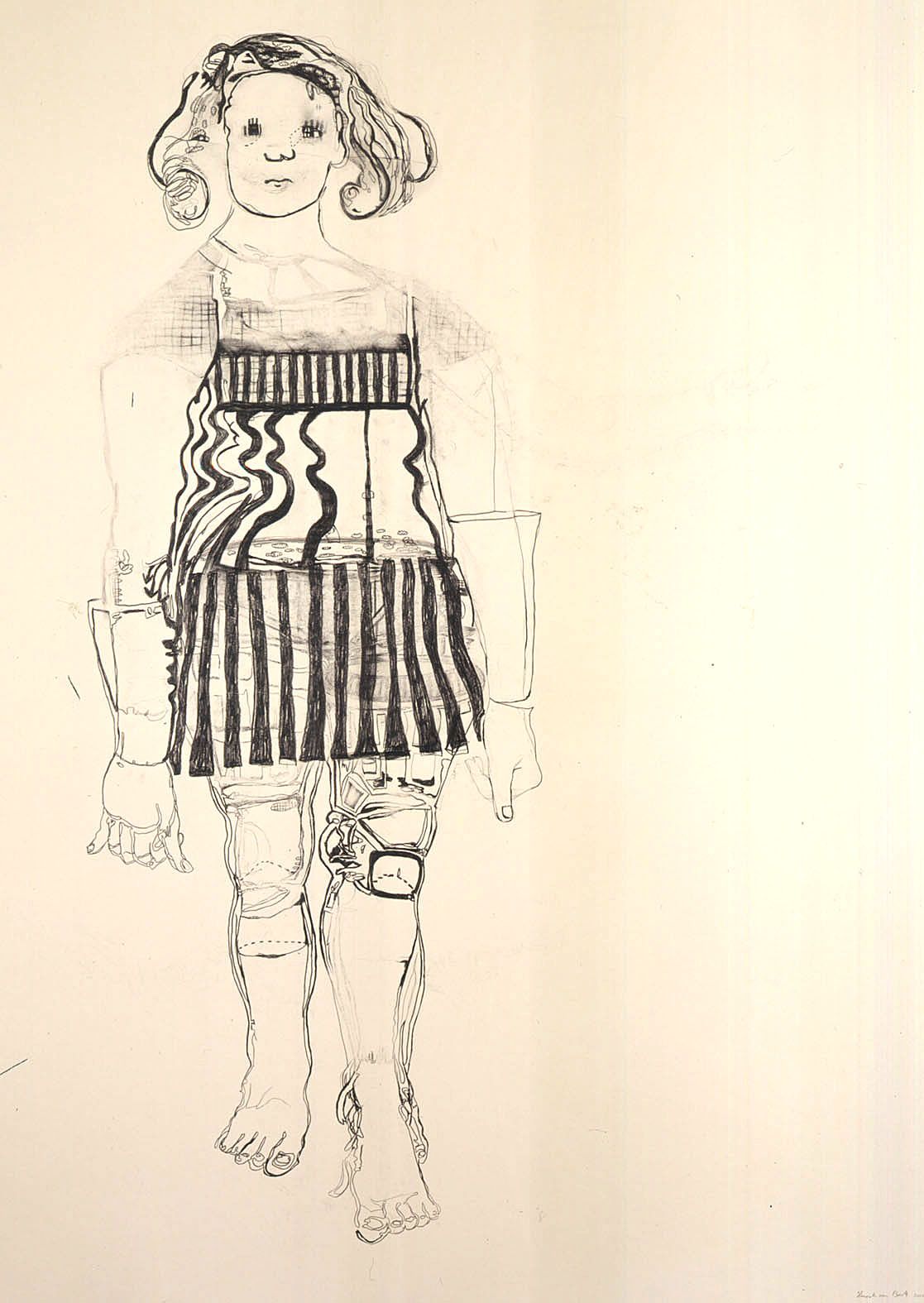 girl with striped clothing by hannah van bart