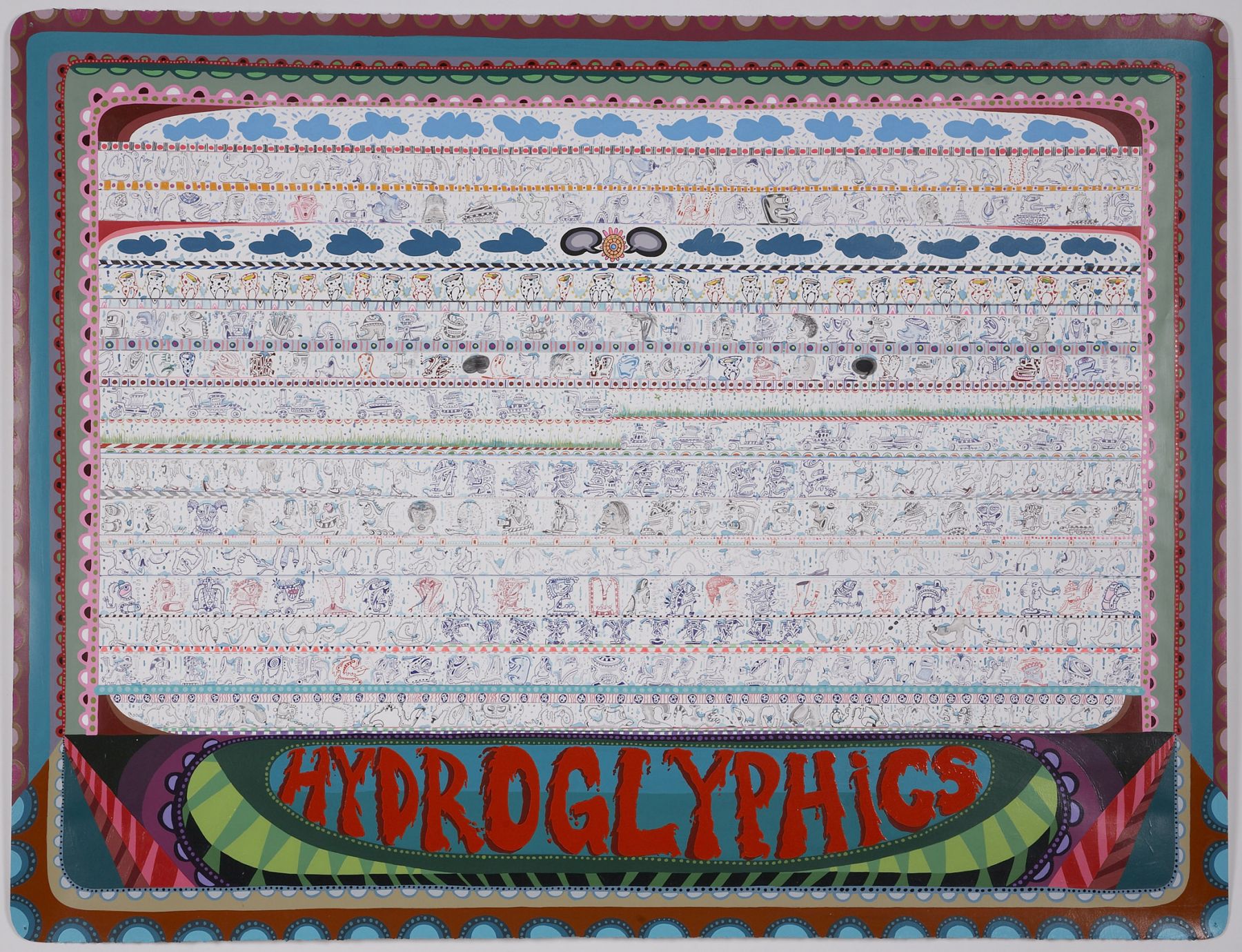 Hydroglyphics, 2008, Acrylic and ink on paper