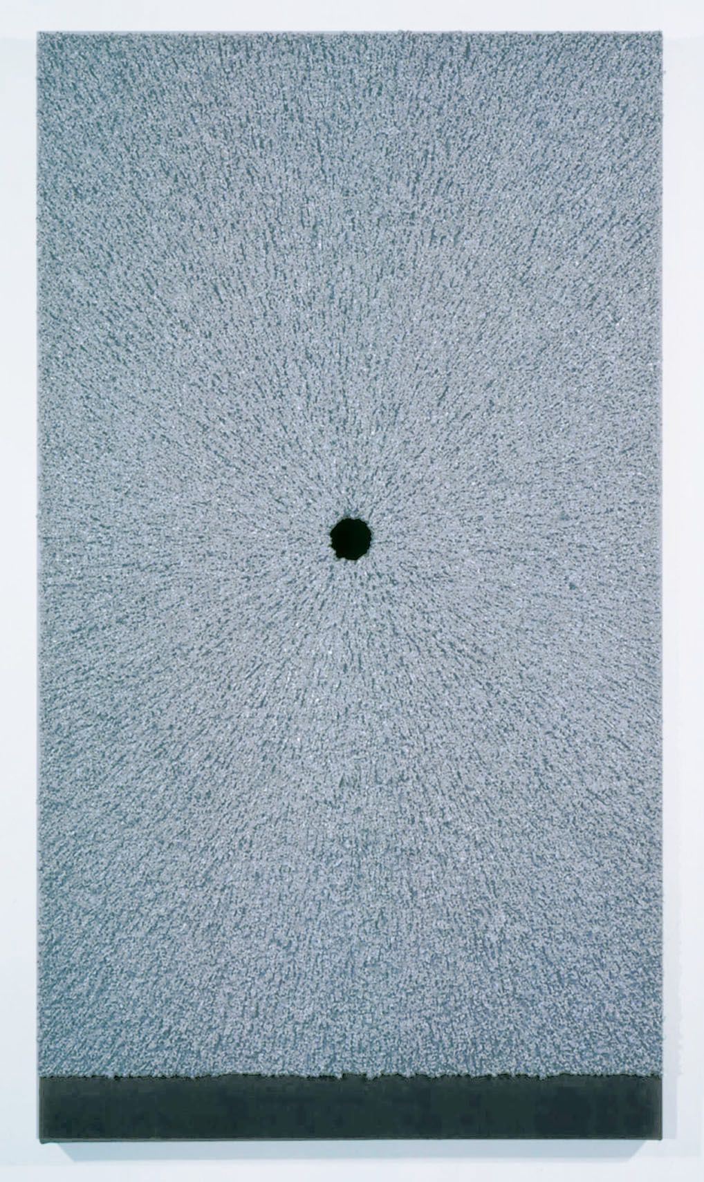 grey rectangle with hole in middle by donald moffett