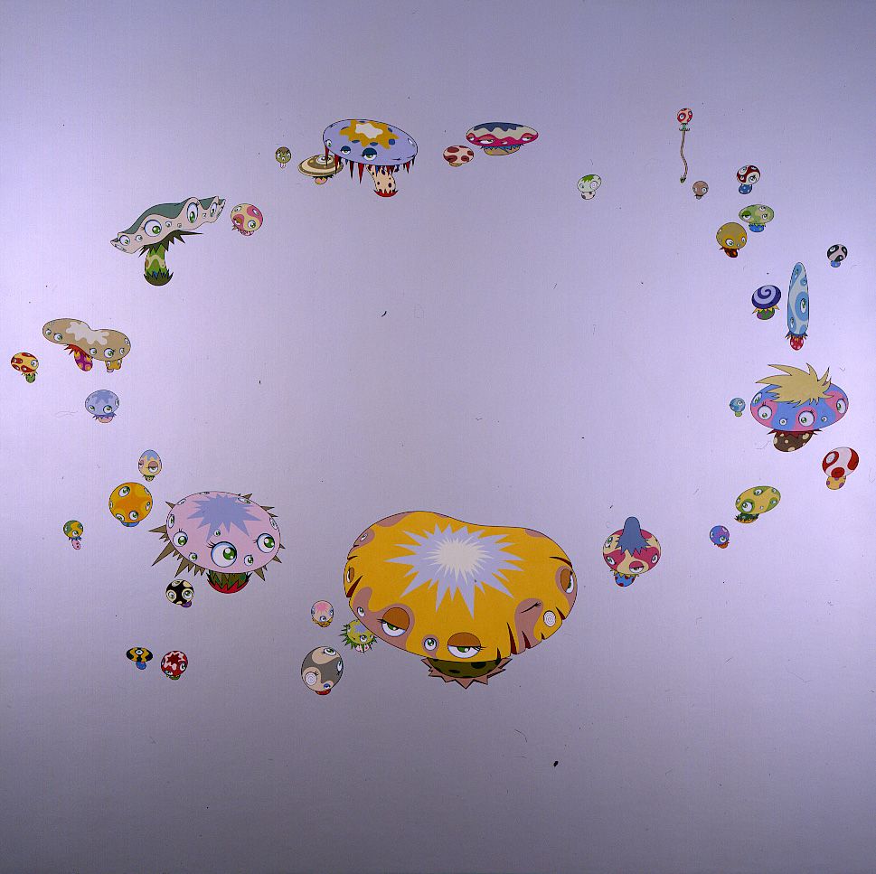 Pigs Sheep and Wolves, 2001, Acrylic on canvas mounted on wood