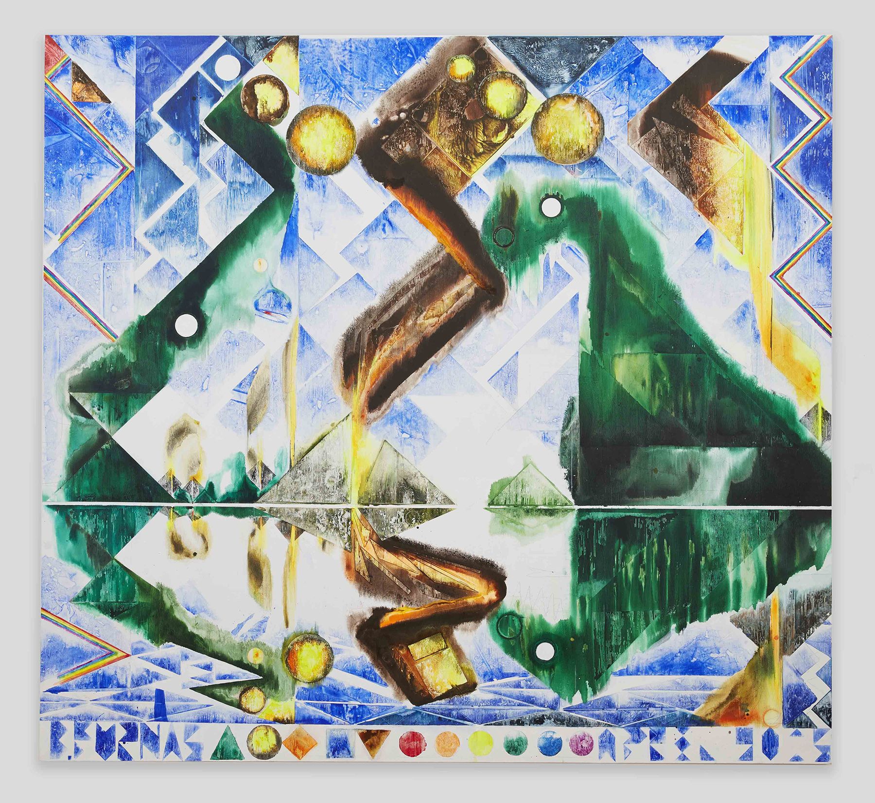 a triangular geometric painting by barnaby furnas available for sale