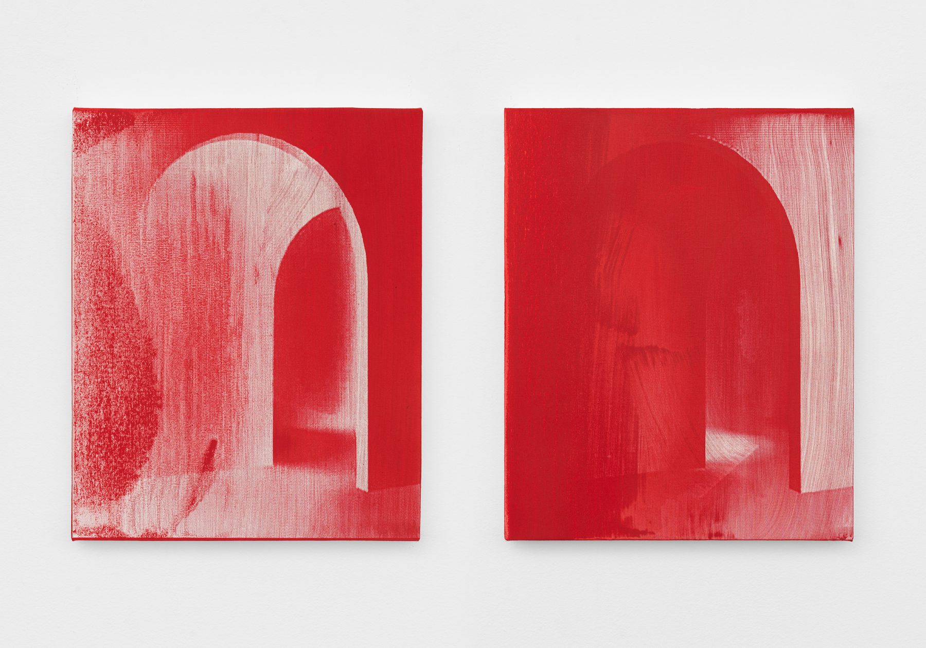 Untitled (diptych), 2017, Singed oil on linen