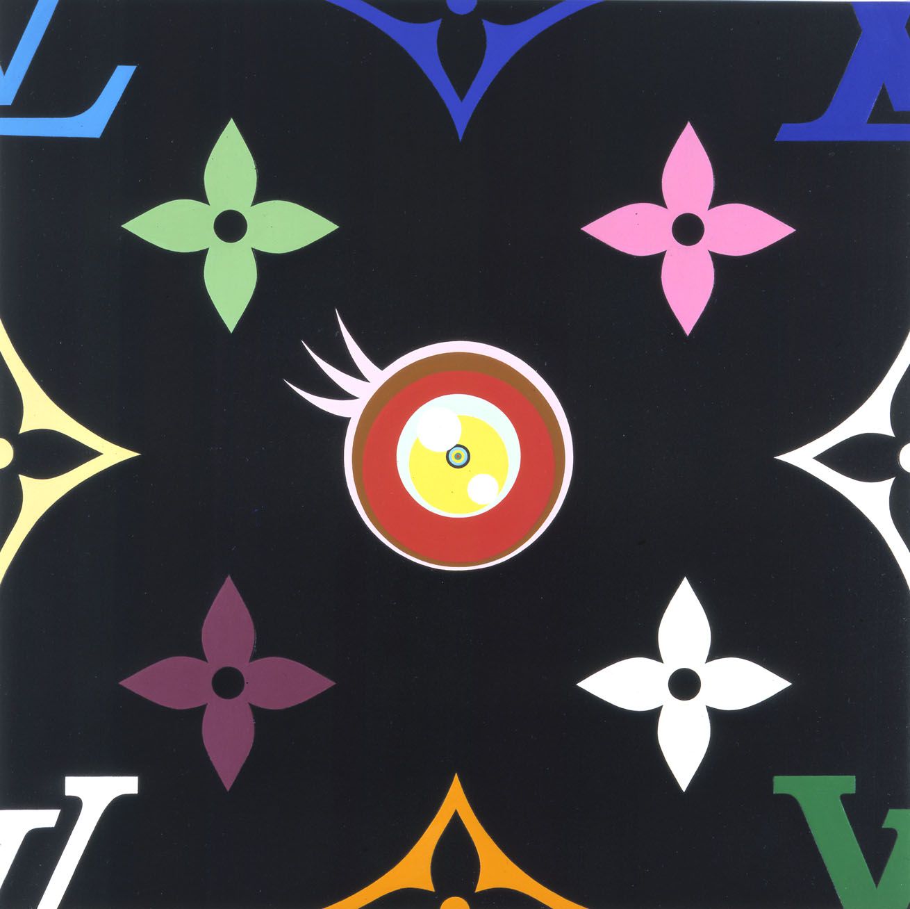 Eye Love SUPERFLAT, 2003, Acrylic on canvas mounted on wood