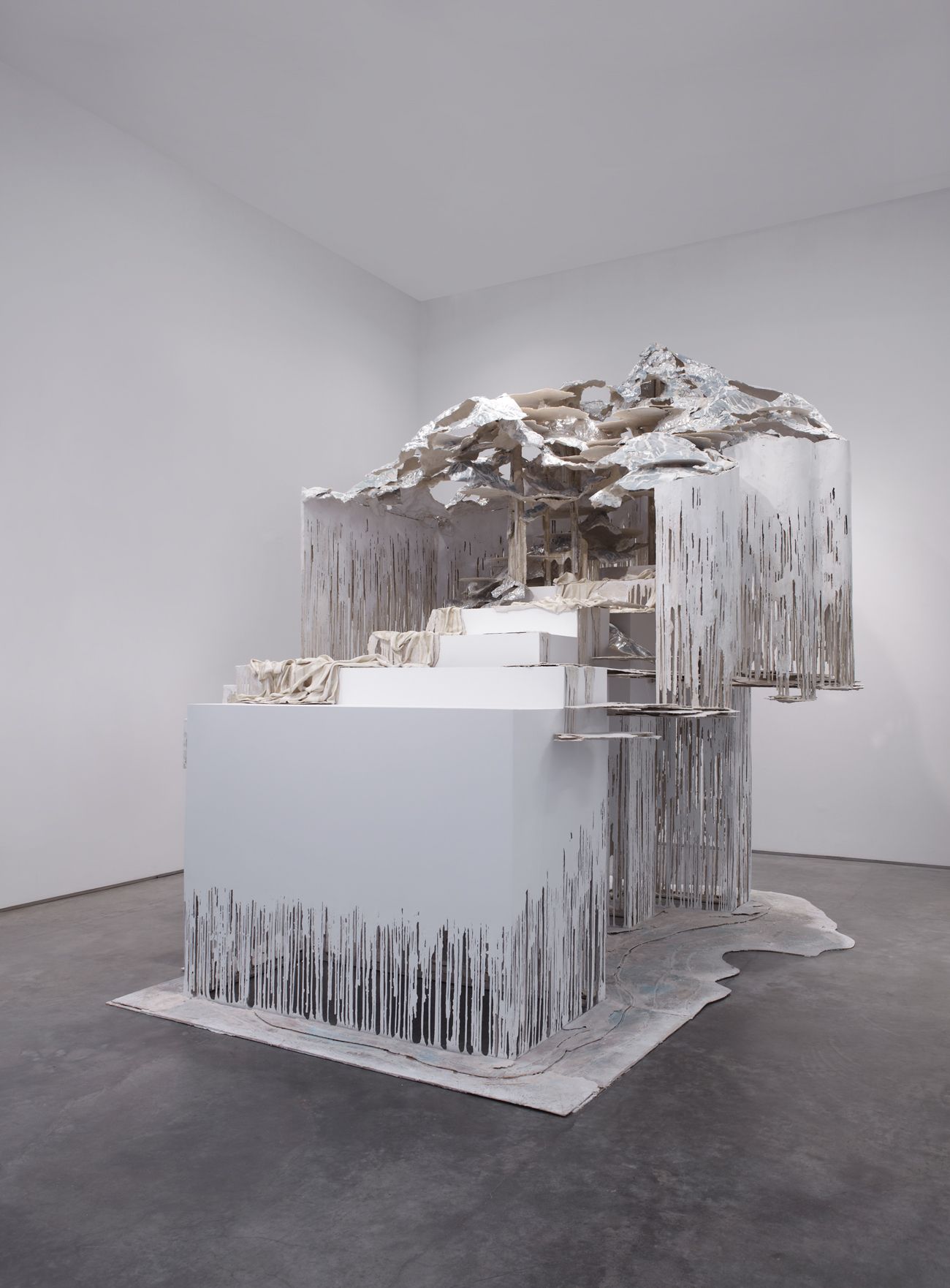 At the Vanishing Point, 2012, steel, polymer gypsum, fiberglass, wood, foam, aluminum foil, paint