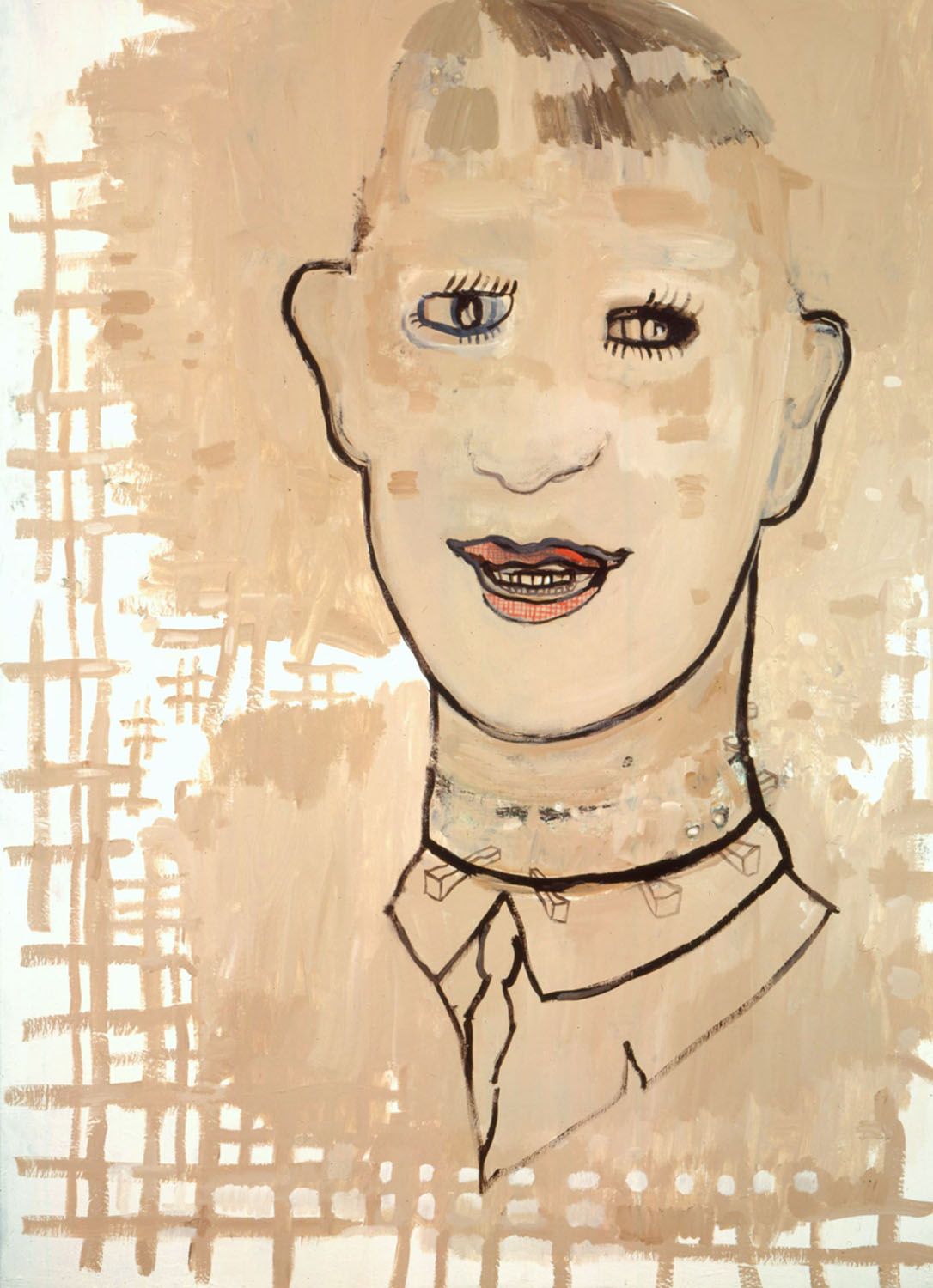 portrait of a man smiling in beige by hannah van bart