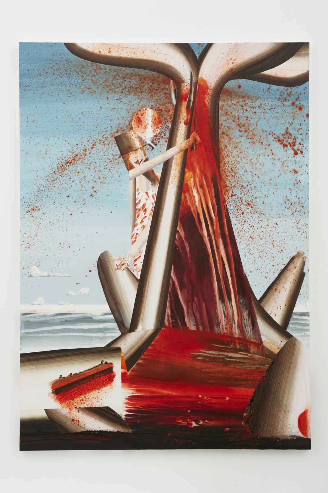 The Gutter #1, 2012, Water dispersed pigments, dye and acrylic on linen