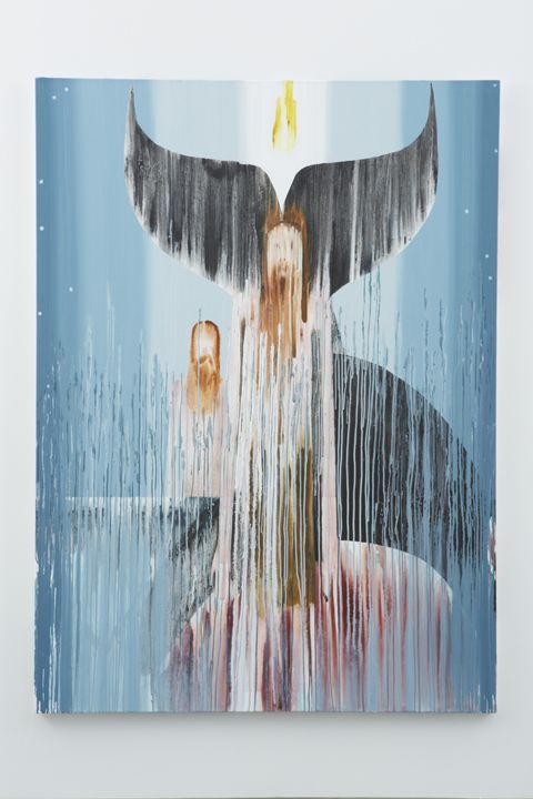 Jonah and the Whale #4, 2012, Water based pigment, color pencil and acrylic on linen
