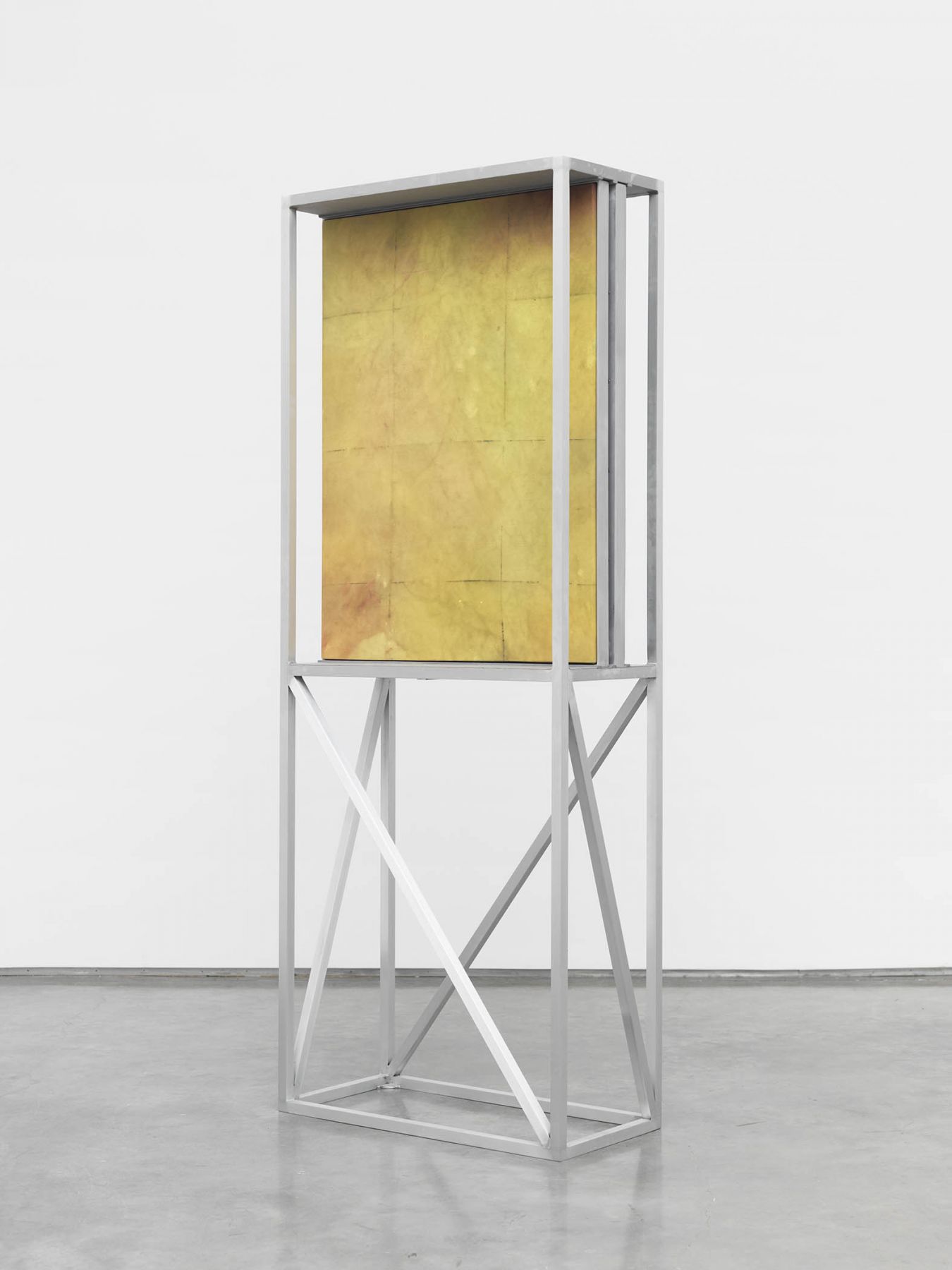 (painting cart), 2014, Oil and pigment on canvas in aluminum armature 