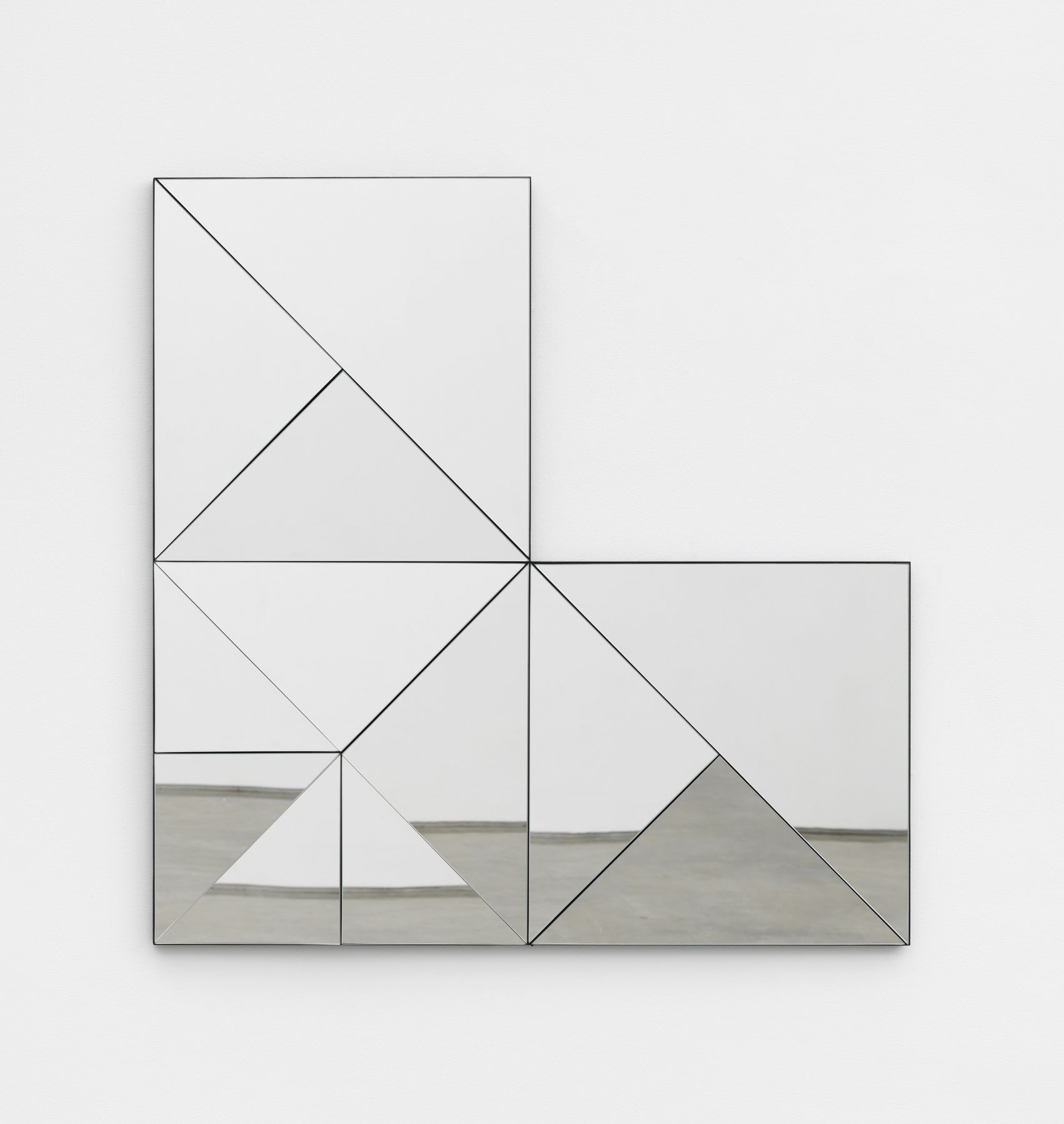 Untitled, 2017 Mirror-polished stainless steel on MDF