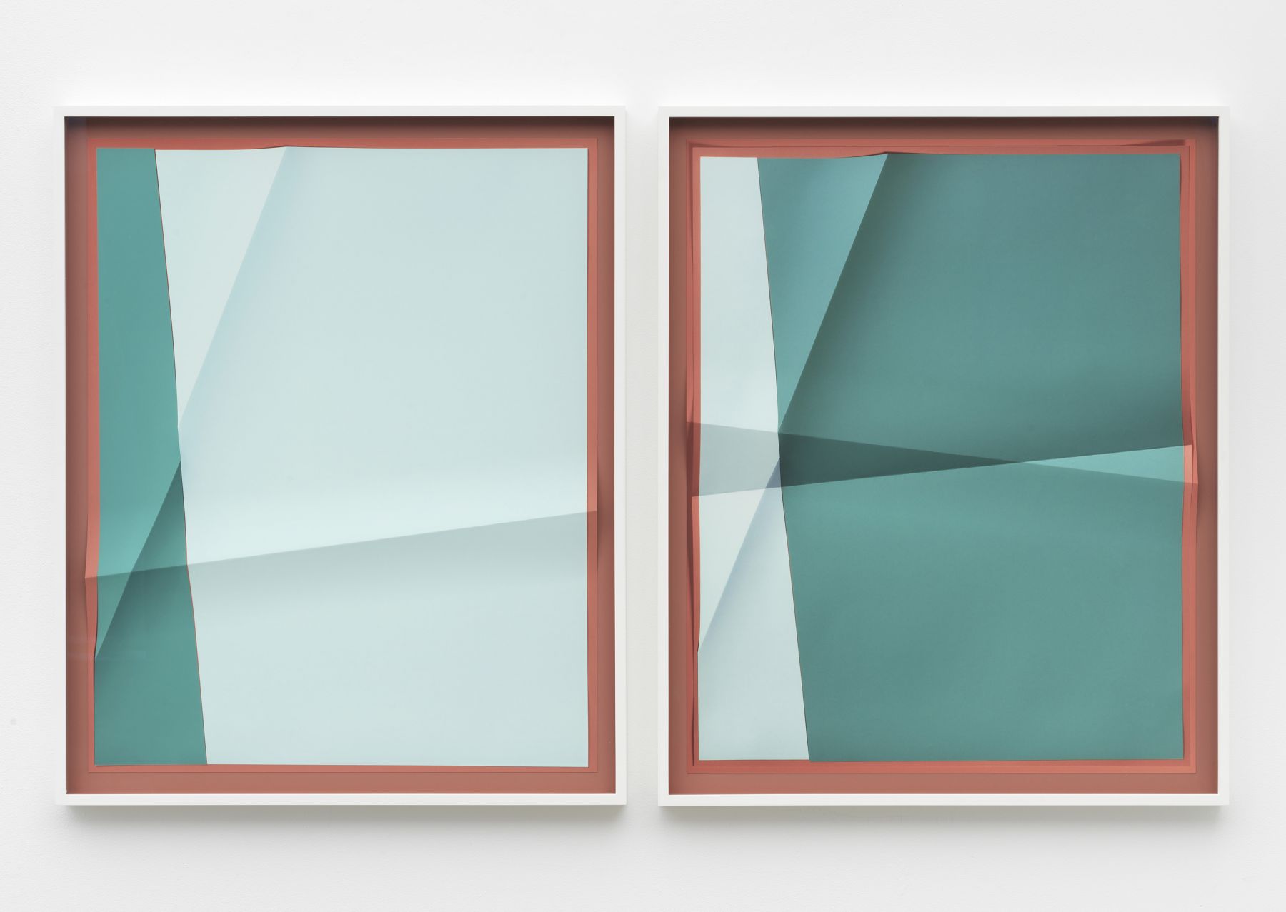 a folded print by John Houck as part of a fine art exhibition in New York
