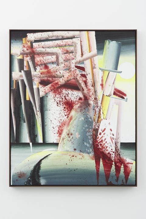 The Flenser #3, 2012, Water dispersed pigments, dye and acrylic on linen