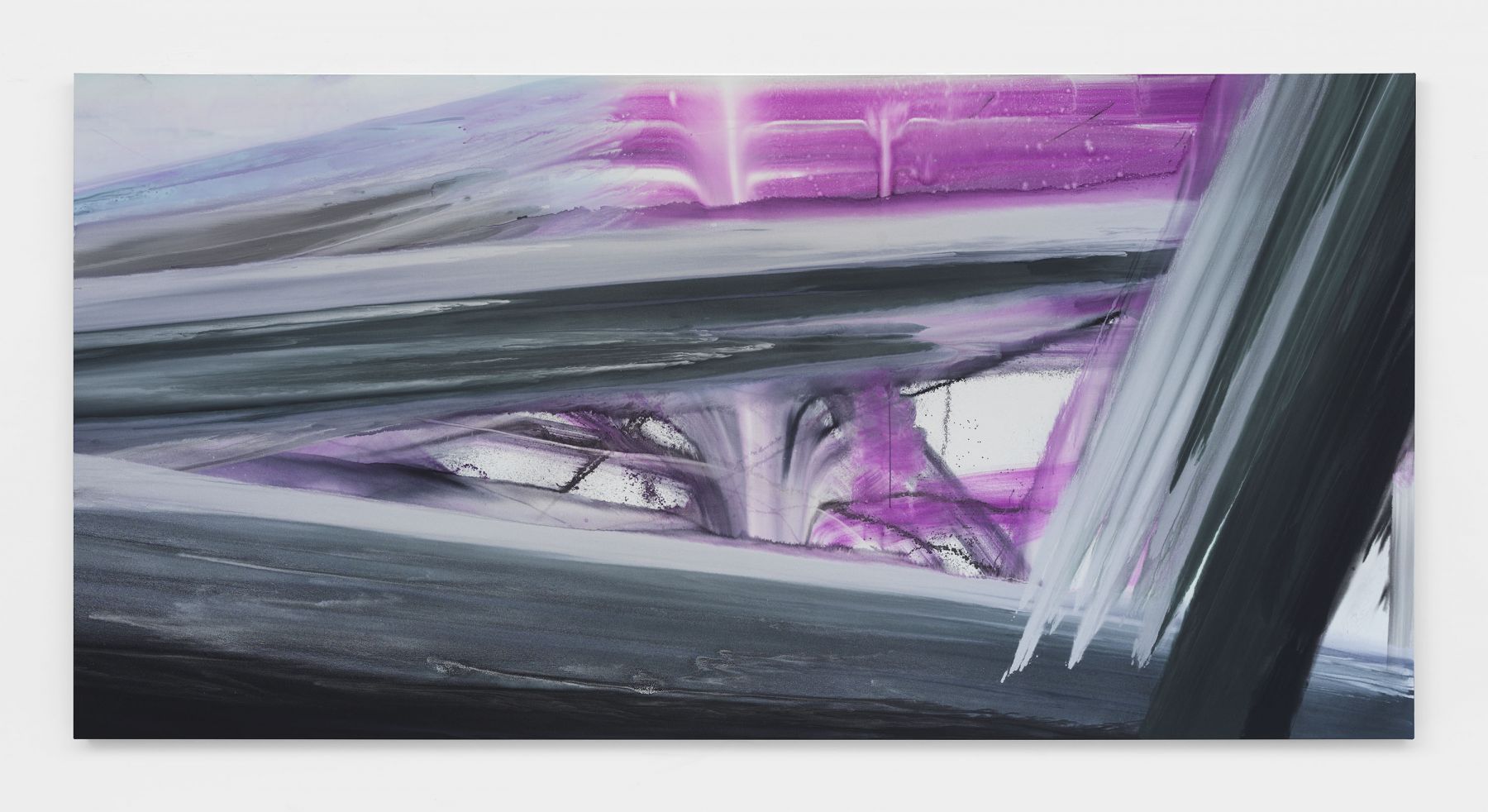 Barnaby Furnas flood painting in purple and silver