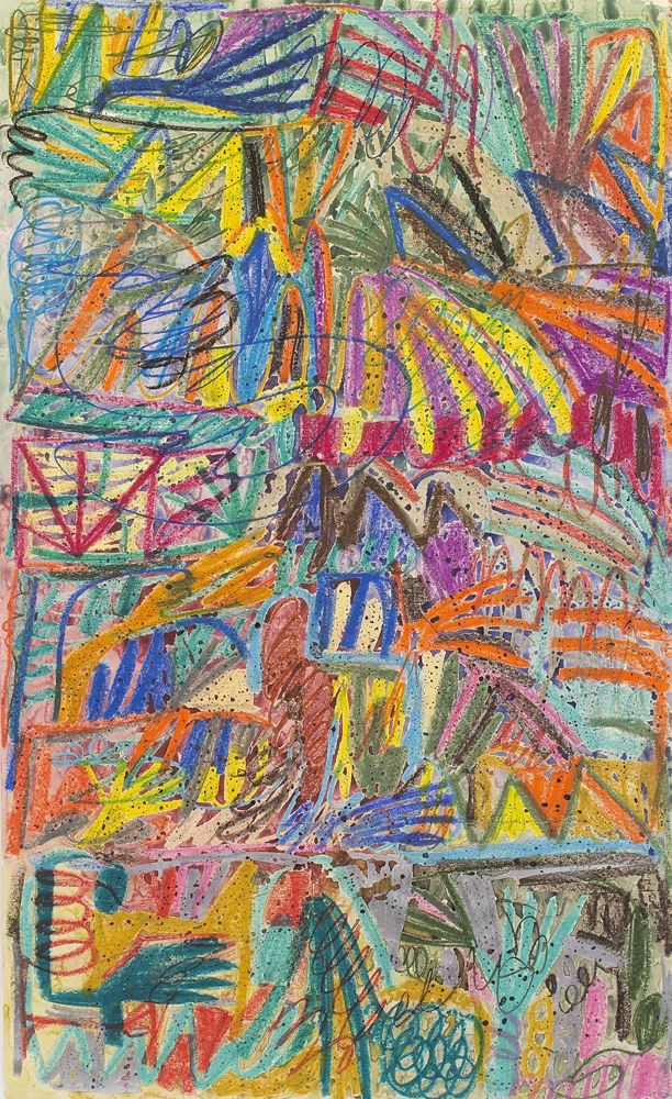 a brightly colored abstract painting by the contemporary artist william j. o'brien