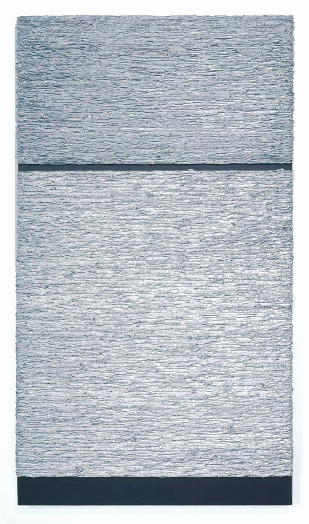 textured grey rectangle with split in upper half by donald moffett