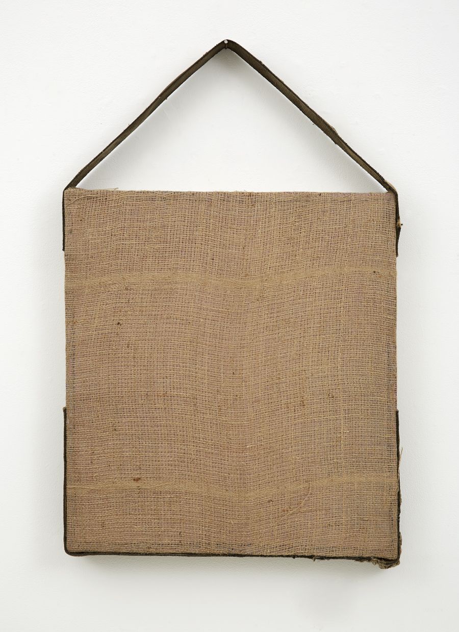 a burlap, cotton and wood contemporary artwork by jay heikes exhibited in a nyc gallery