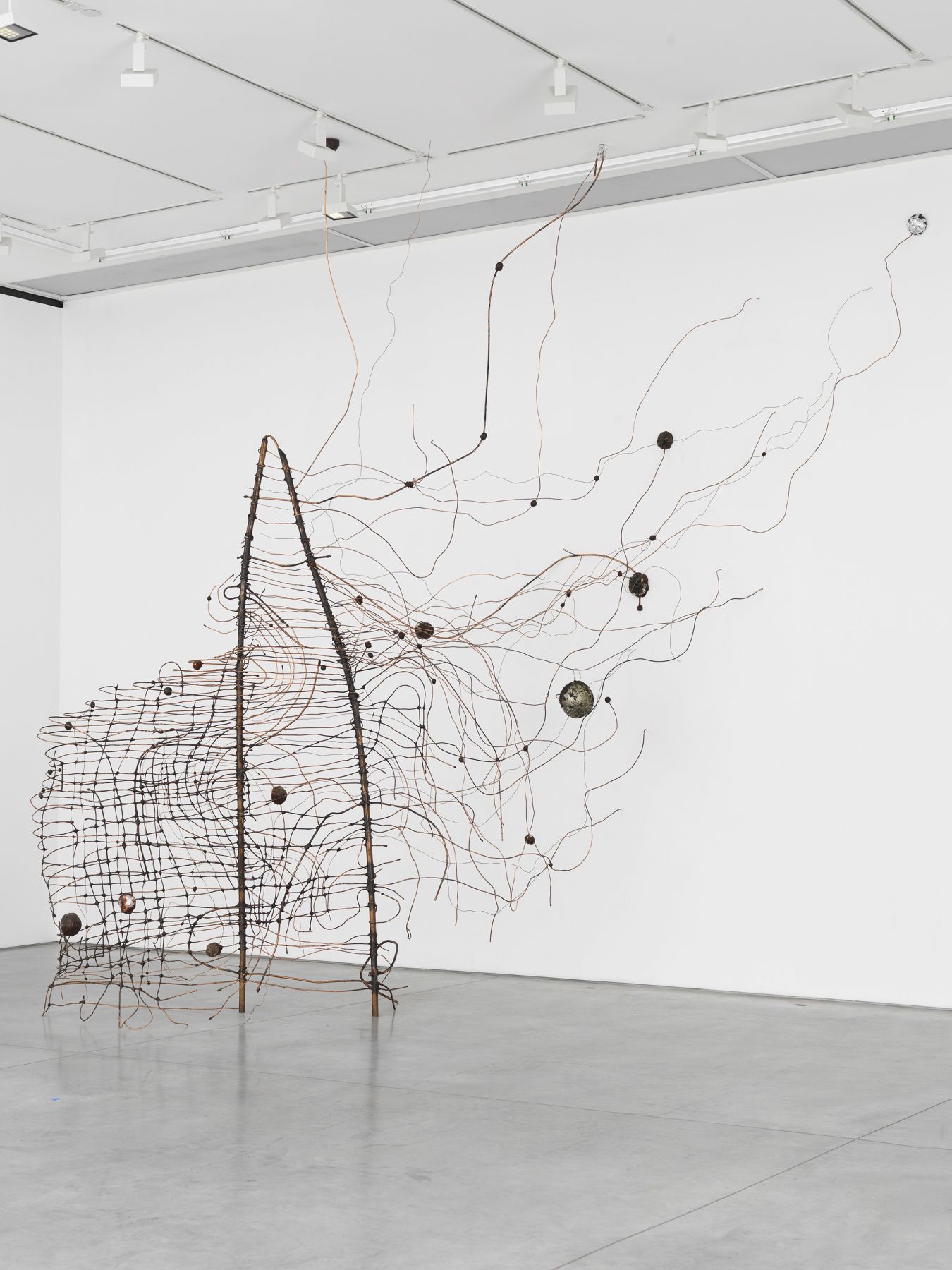 a copper, wax and other materials abstract wire sculpture by minnesota-based artist jay heikes