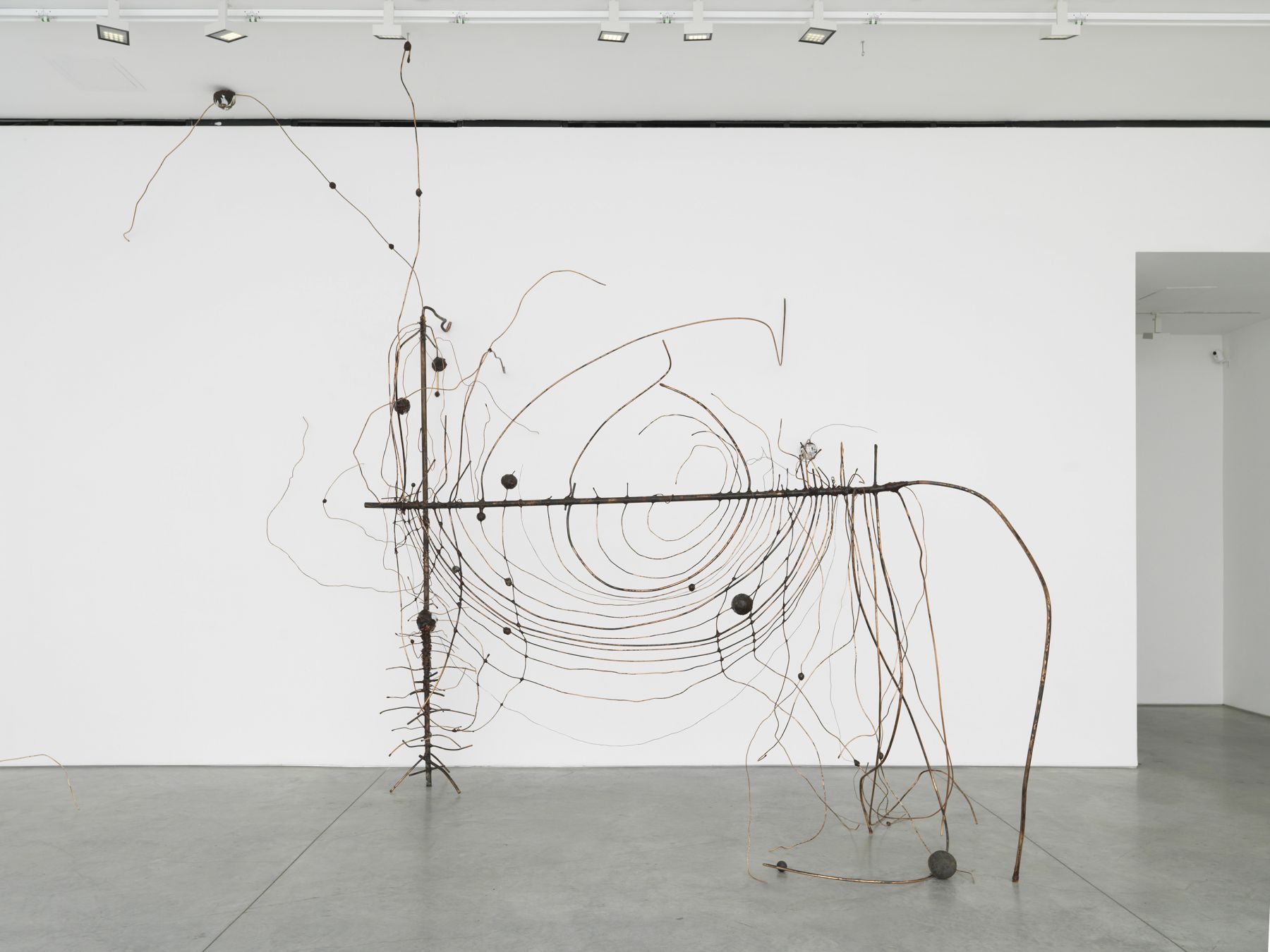 a wire sculpture by jay heikes exhibited in a new york city contemporary art gallery