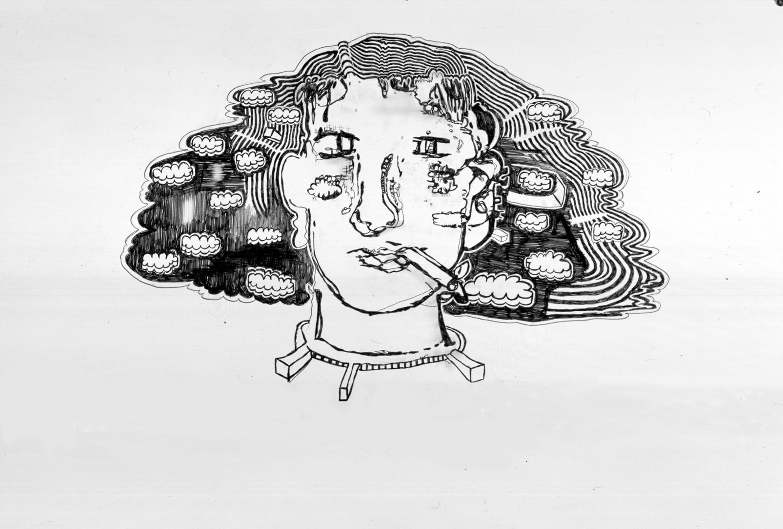 Woman's Head, 2004, Graphite on paper 