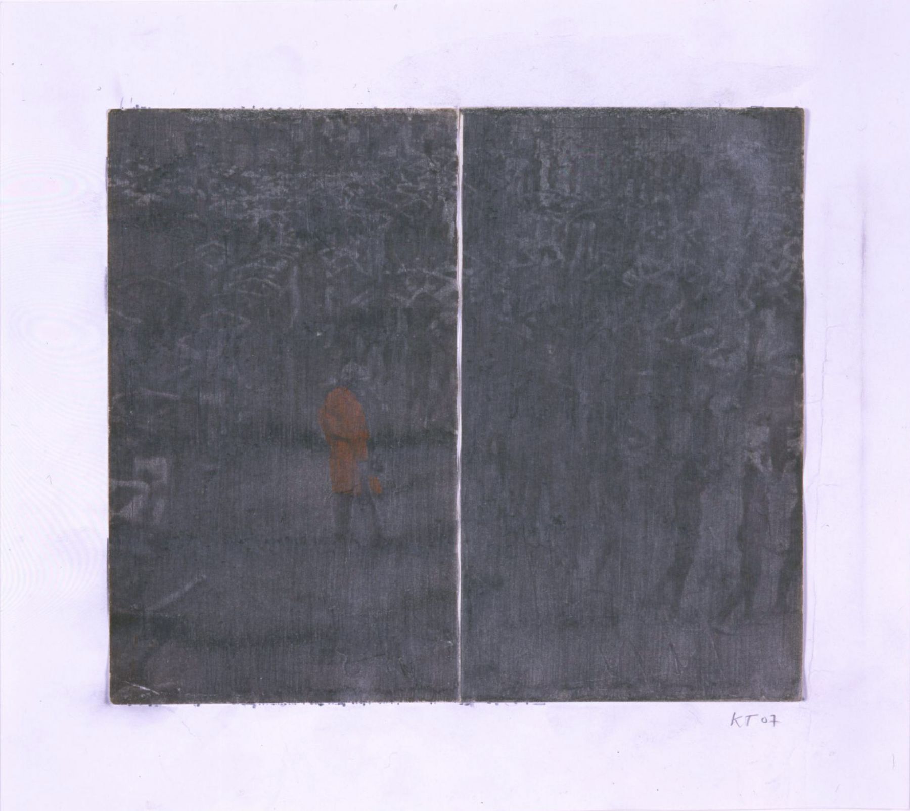 drawing with a man in orange by kon trubkovich