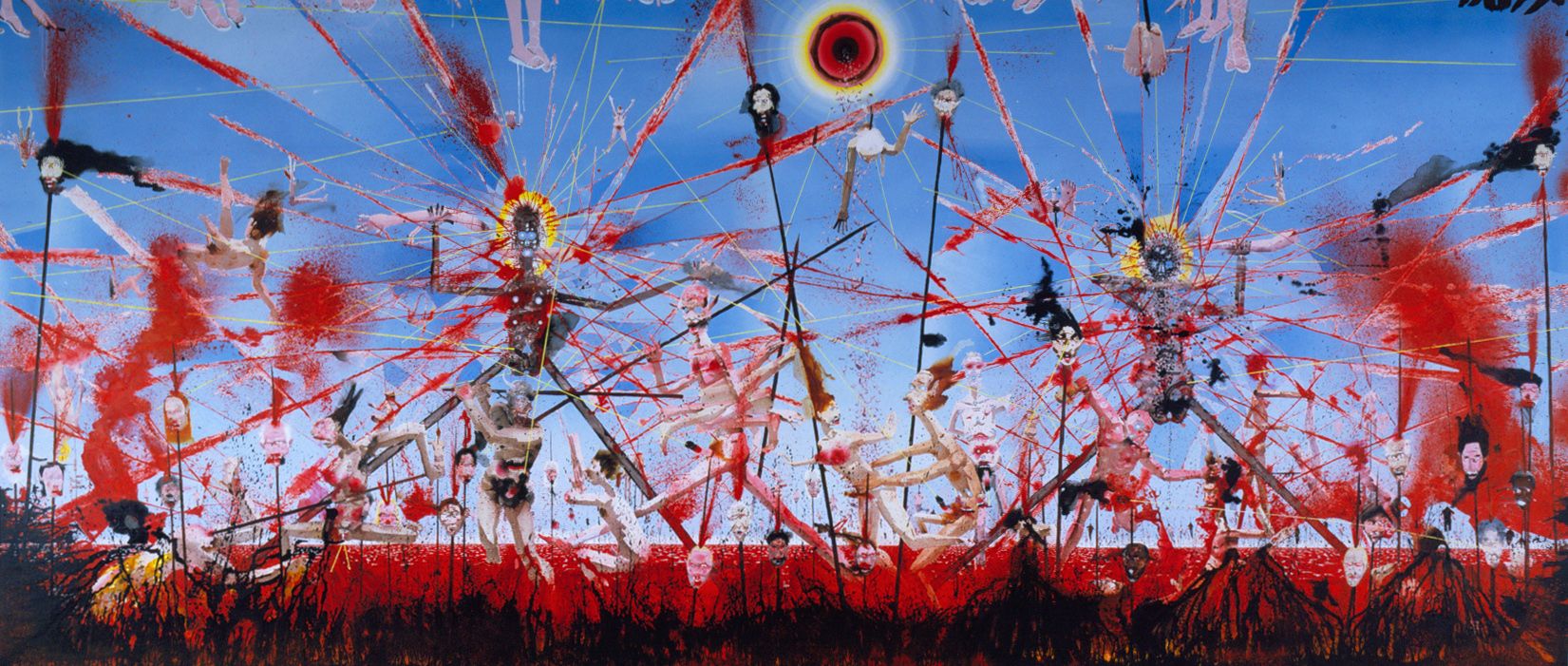 a painting on linen called the apocalypse by barnaby furnas in an exhibition in nyc