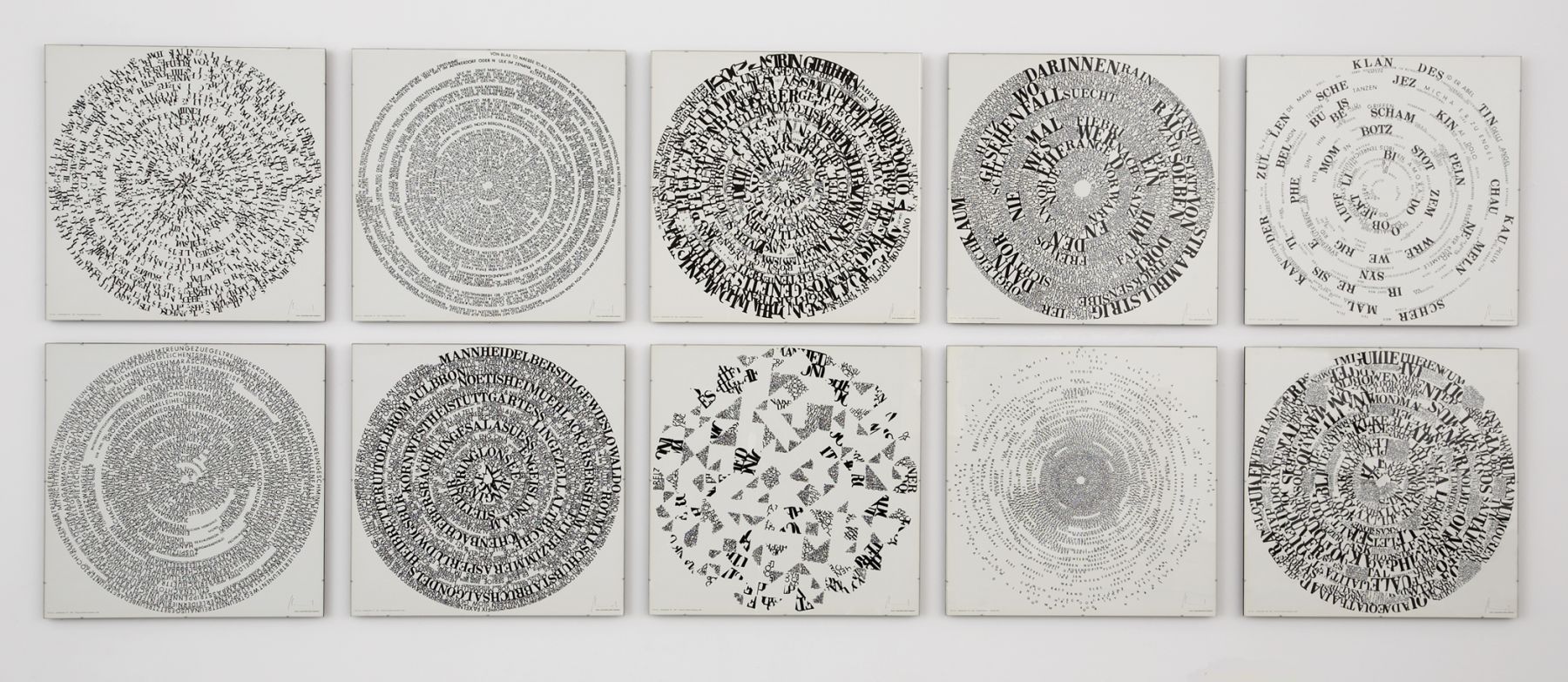 10 works with words in circular format by ferdinand kriwet
