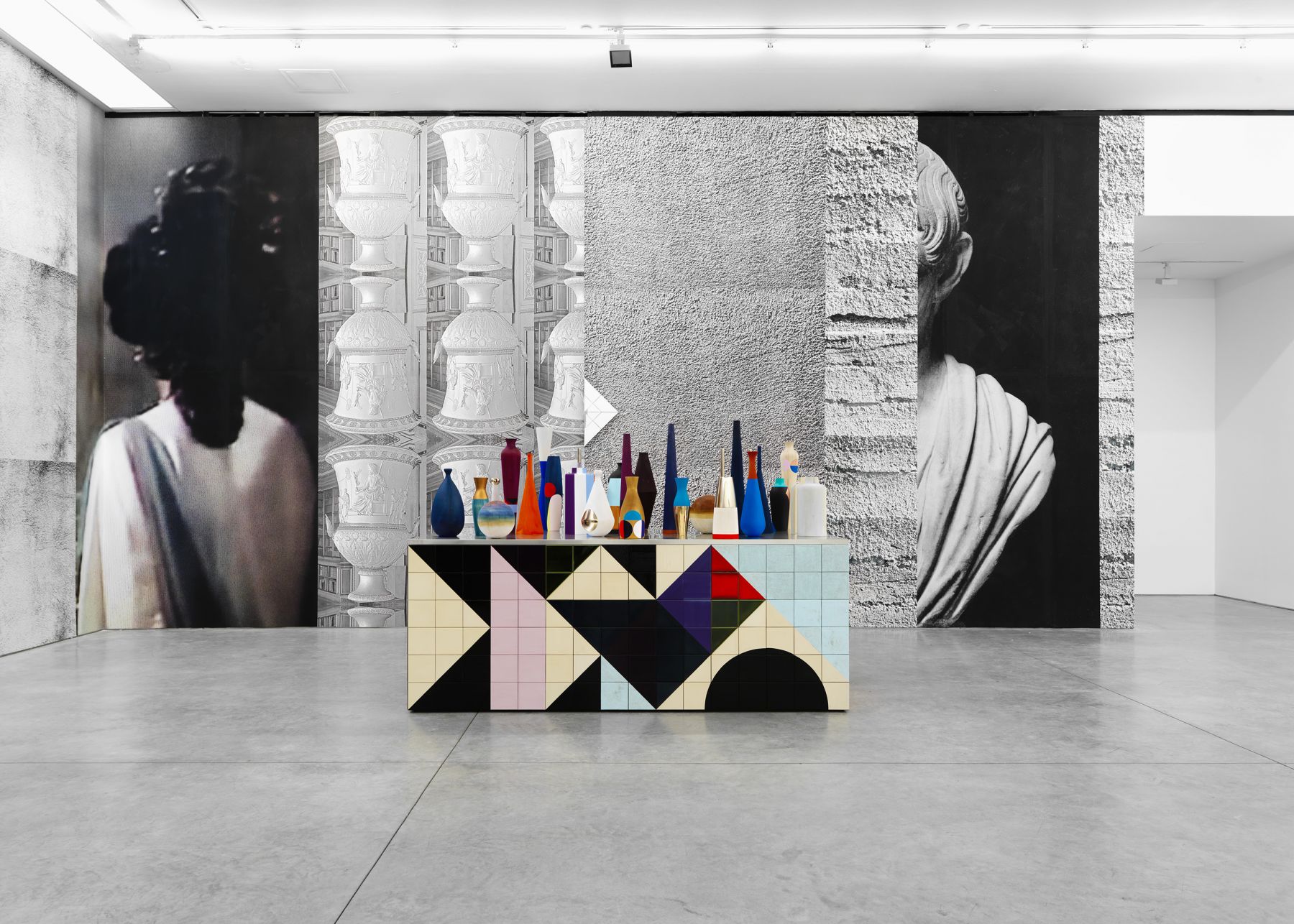 sculptural installation by Claudia Wieser at a contemporary art gallery