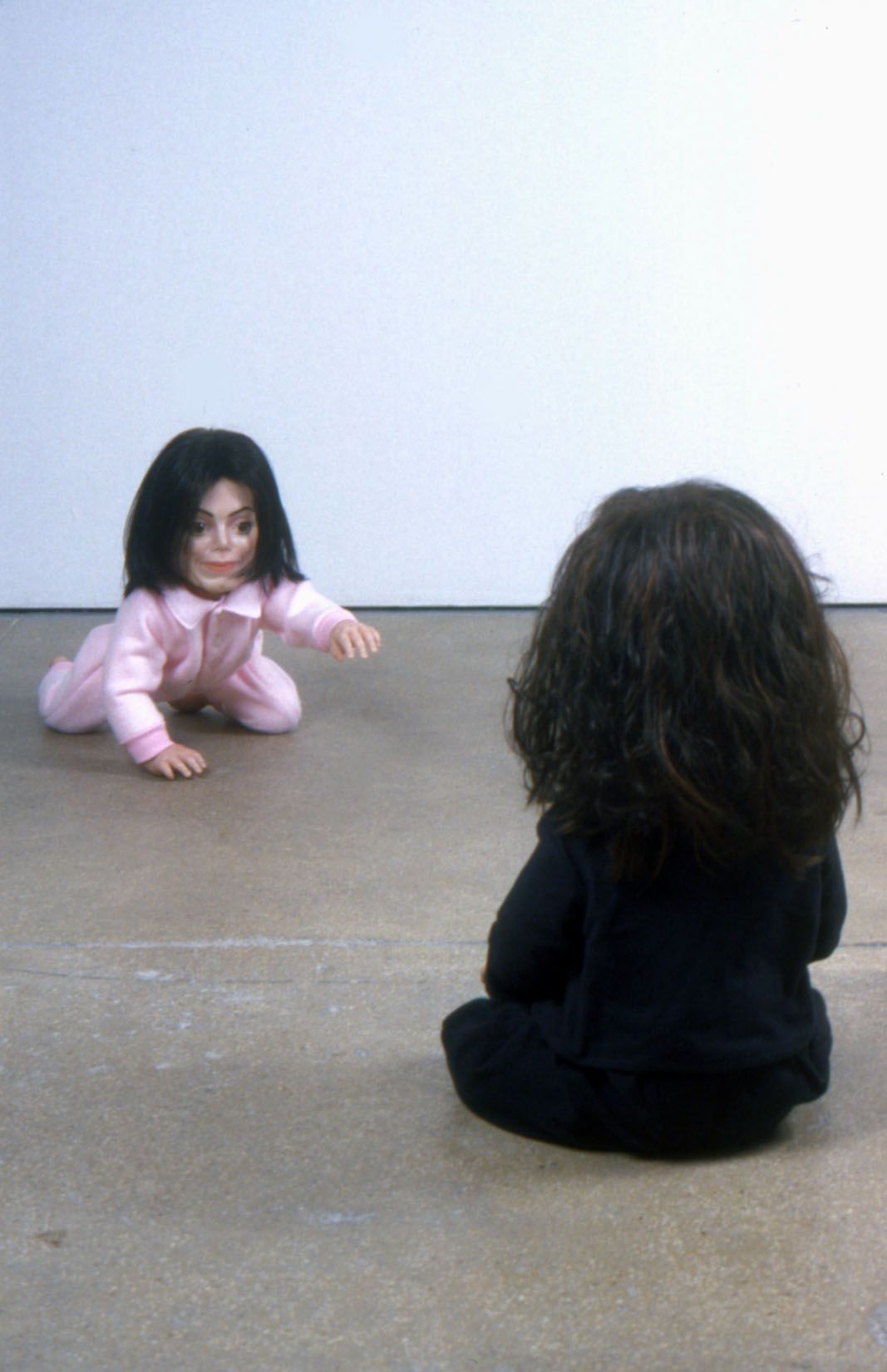 sculptures of michael jackson and charles manson by john waters