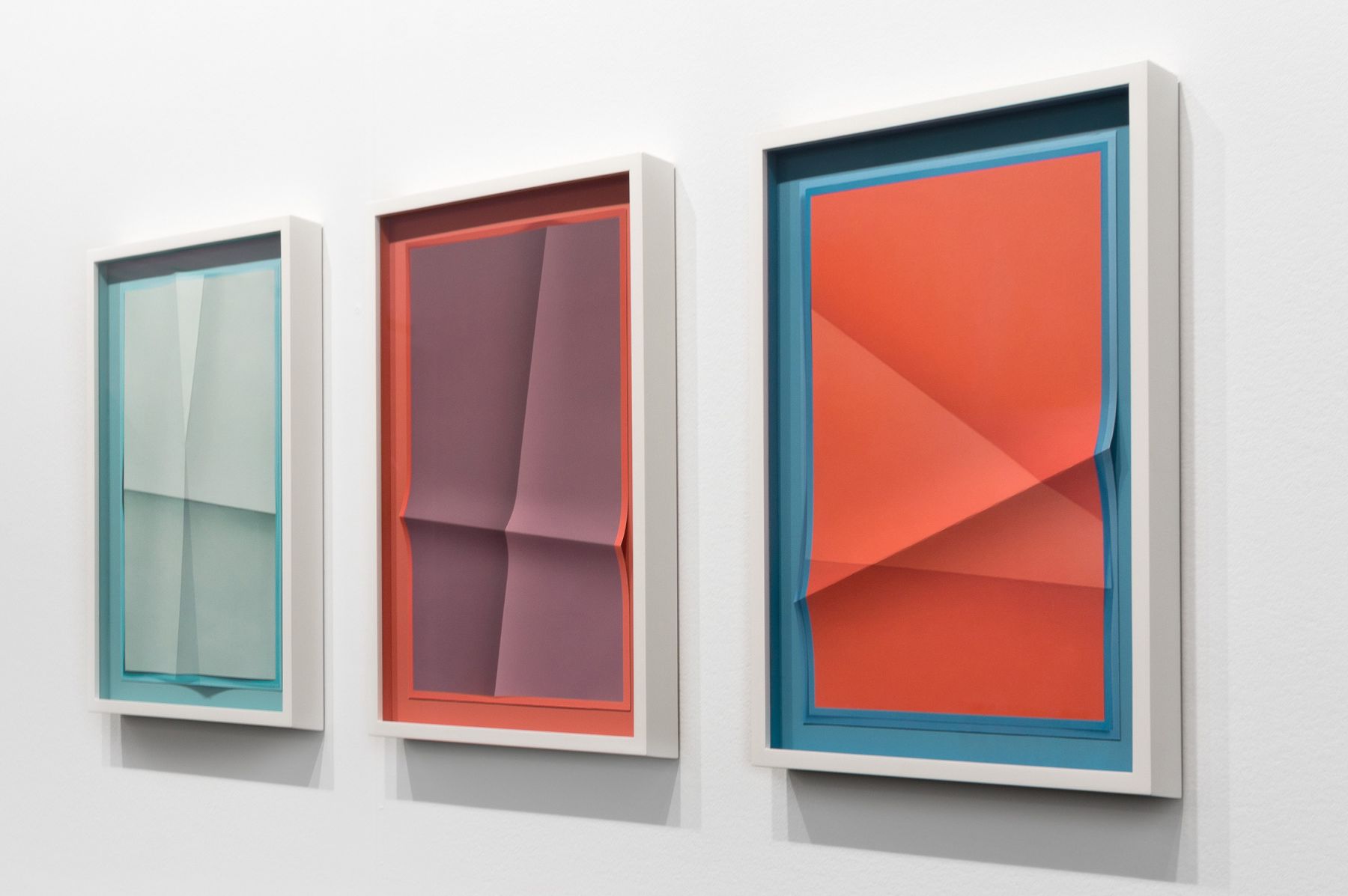 a series of prints by john houck on view at a contemporary art gallery in New York