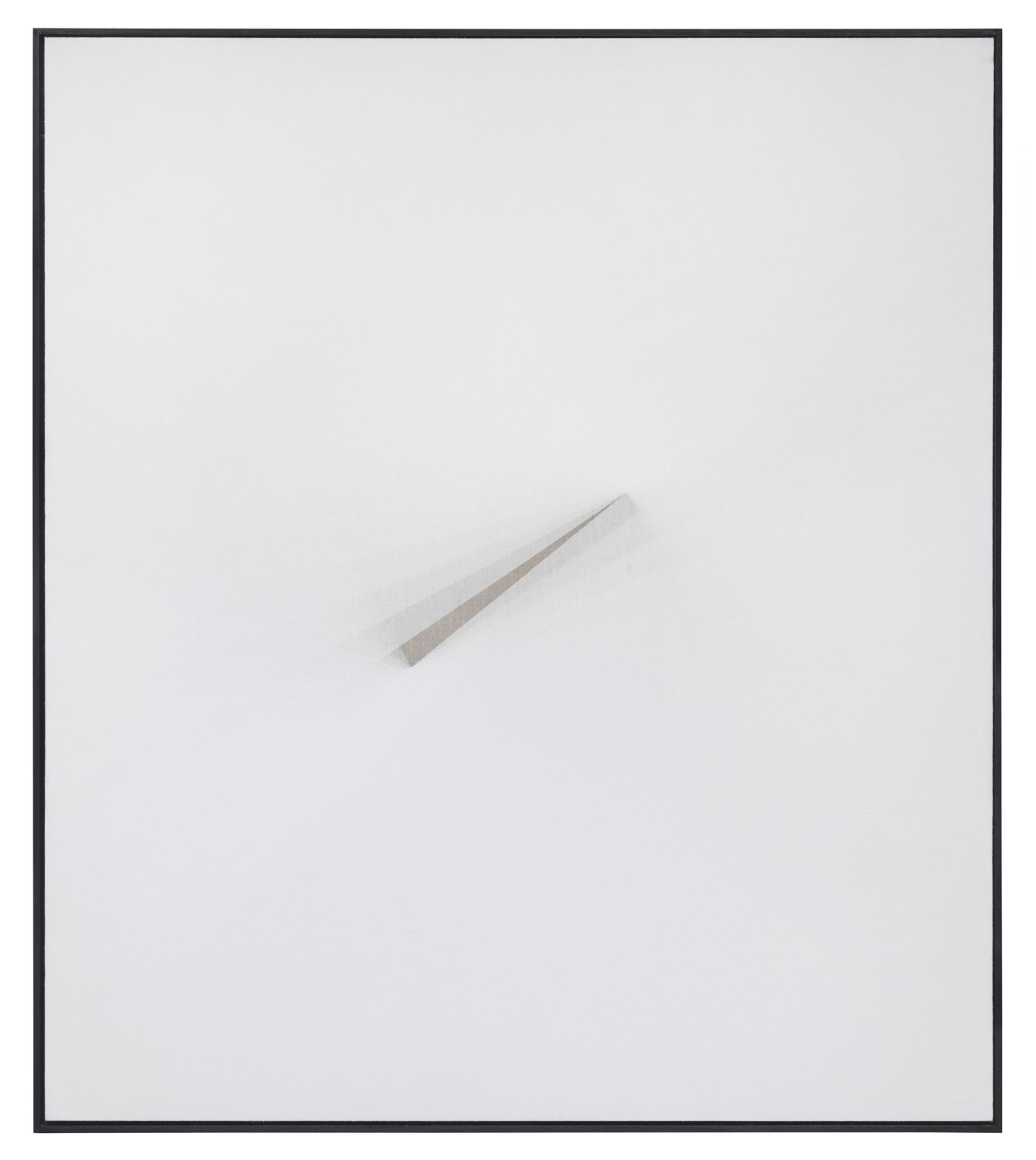 a minimalist white painting by Matthias Bitzer on view at an art gallery in Chelsea