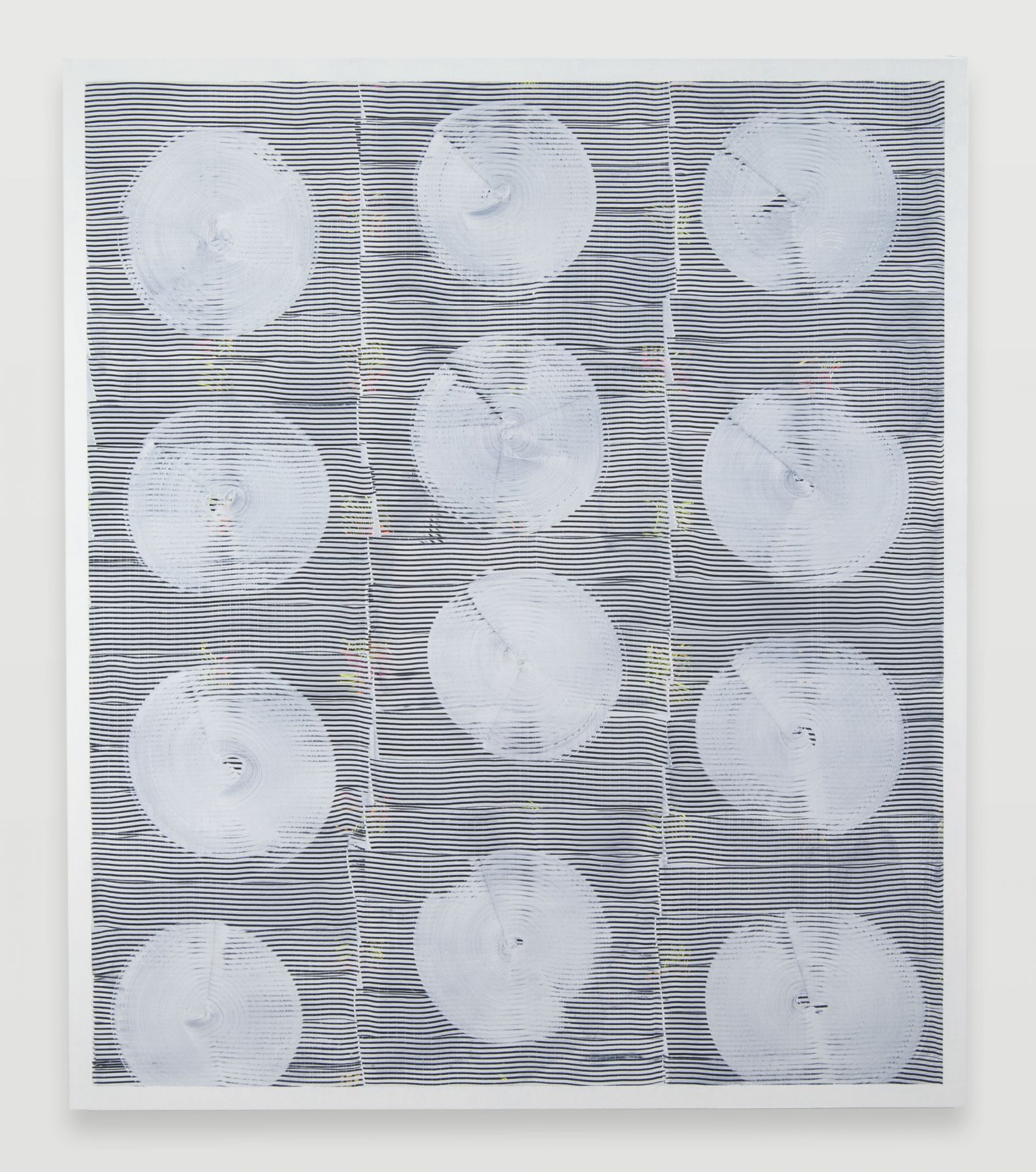 geometric abstract painting by Julia Dault in an art gallery available for purchase