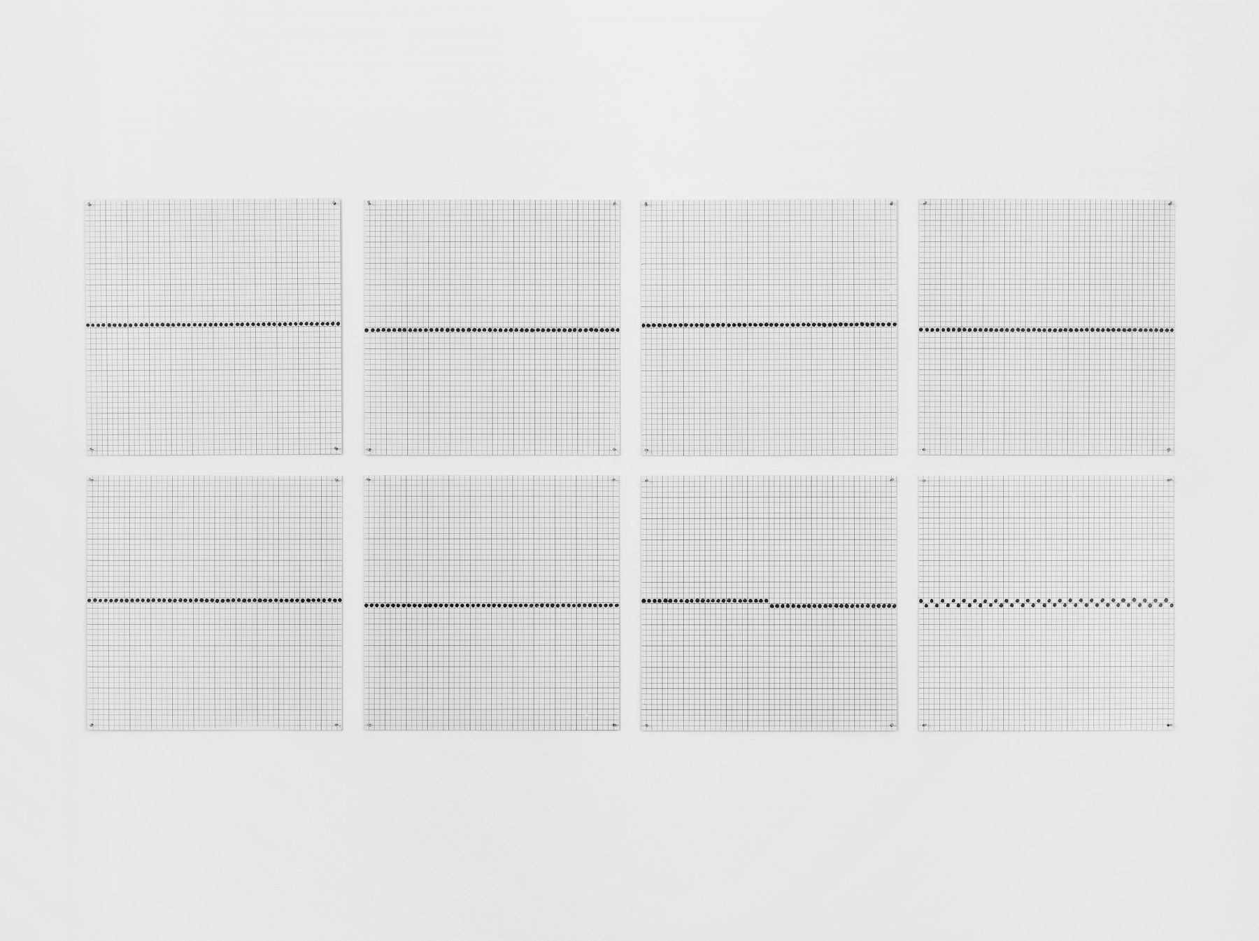 a set of grids by the female artist Jennifer Bartlett