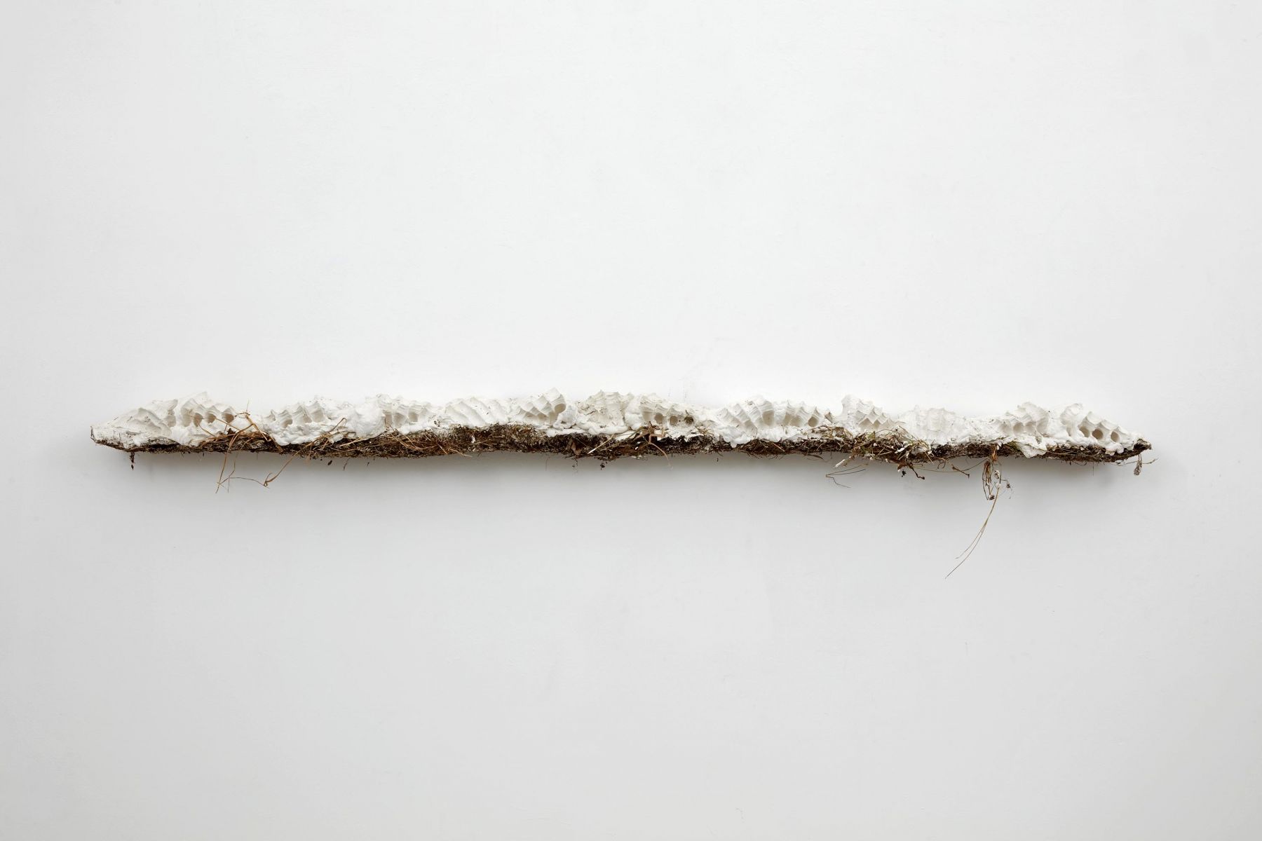 a fiber sculpture by Bjorn Braun at a Chelsea art gallery