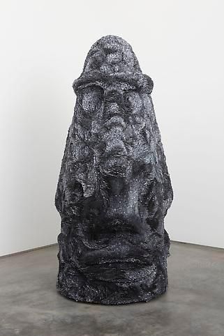 Cycladic Head, 2008, Wood, hand-cut acrylic painted paper and latex