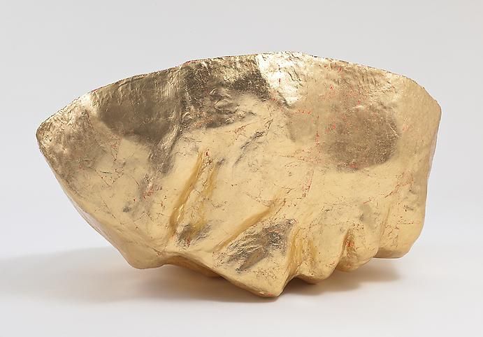 one who knows otherness because you have seen it with your own closed eyes (after passing through the portal and losing your insides), 2011, Painted fiberglass, gold and acrylic