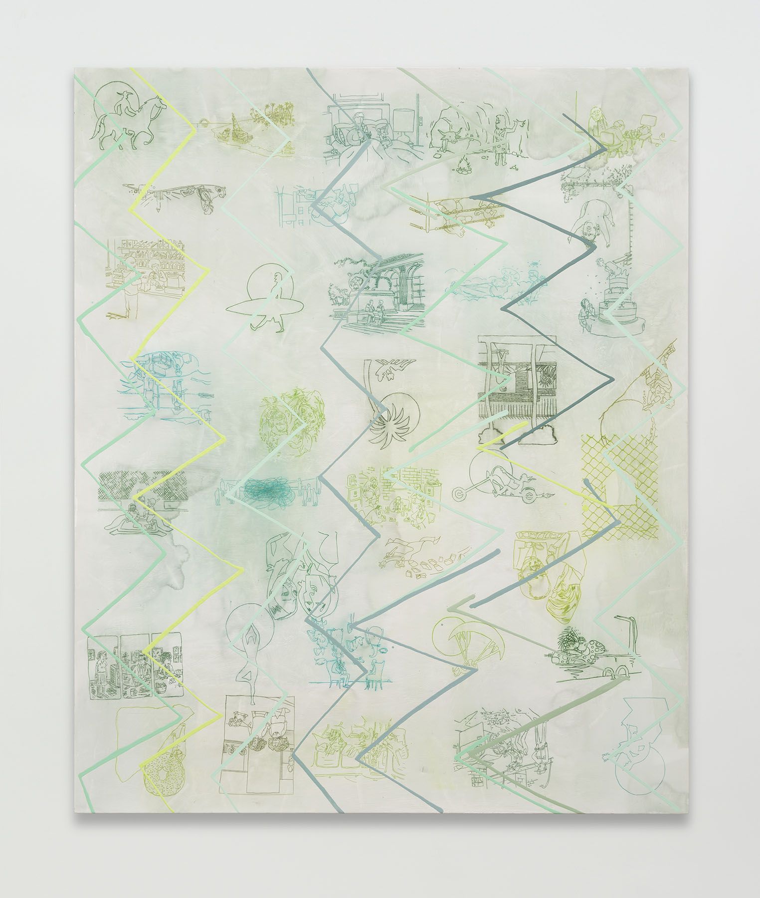 watercolor pencil on canvas by dashiell manley exhibited in a contemporary art gallery in new york city